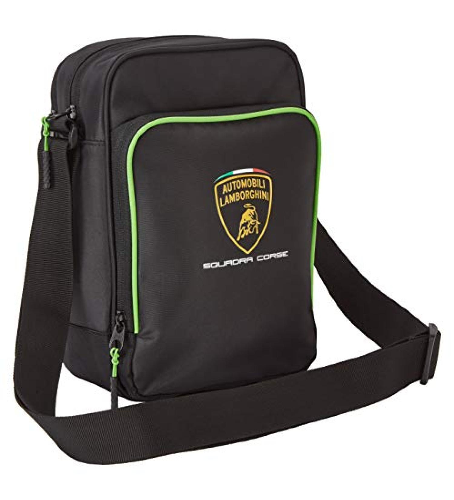 Lamborghini Squadra Corse Black Team Shoulder Bag - Official Merchandise - Buy Online on GoSupps.com