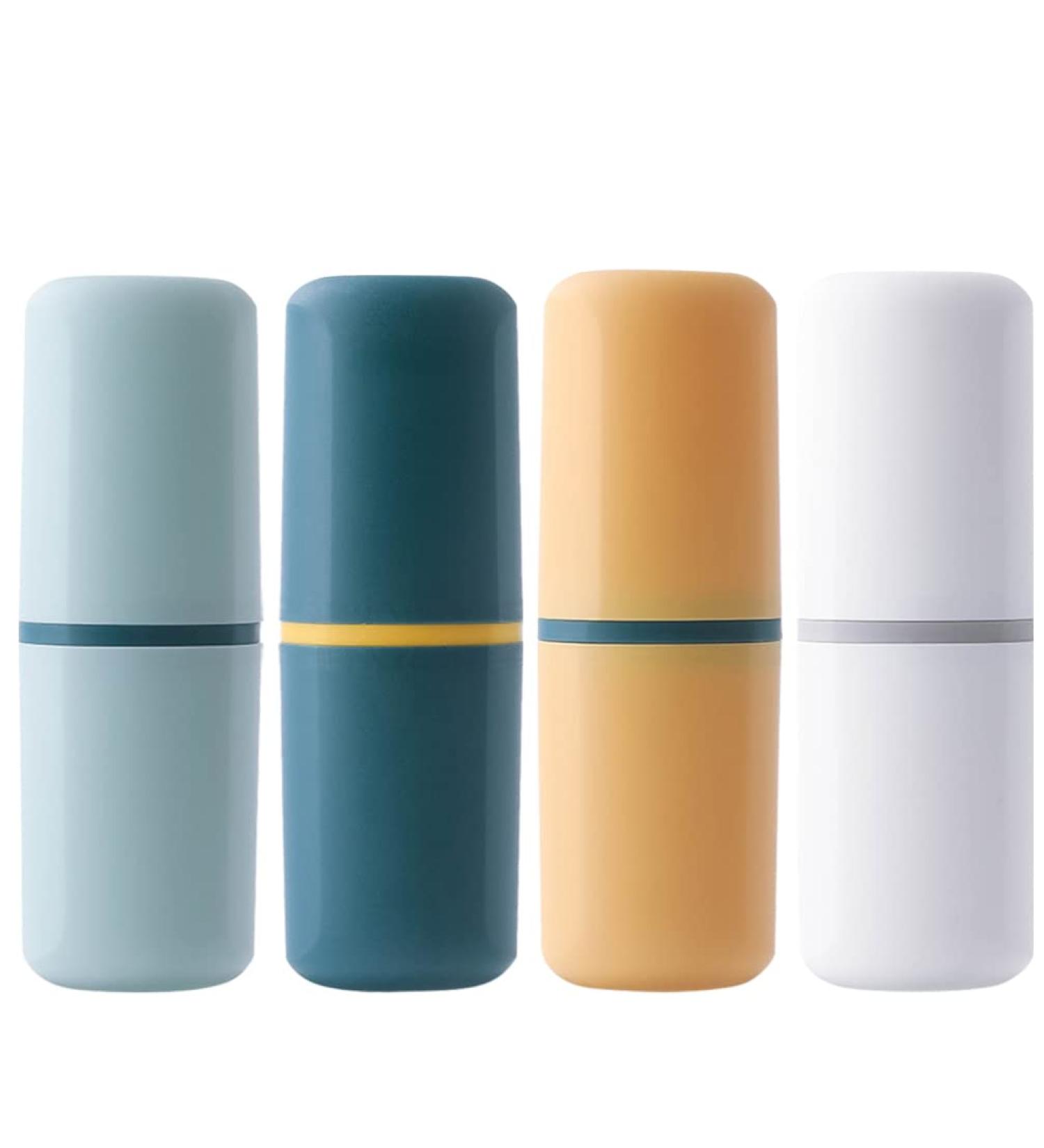 Zerodeko Travel Wash Cup Set - 4pcs Portable Toothbrush Holder & Cover for Kids - Outdoor Toothbrush Case & Toddler Toothpaste Storage - Buy Online on GoSupps.com