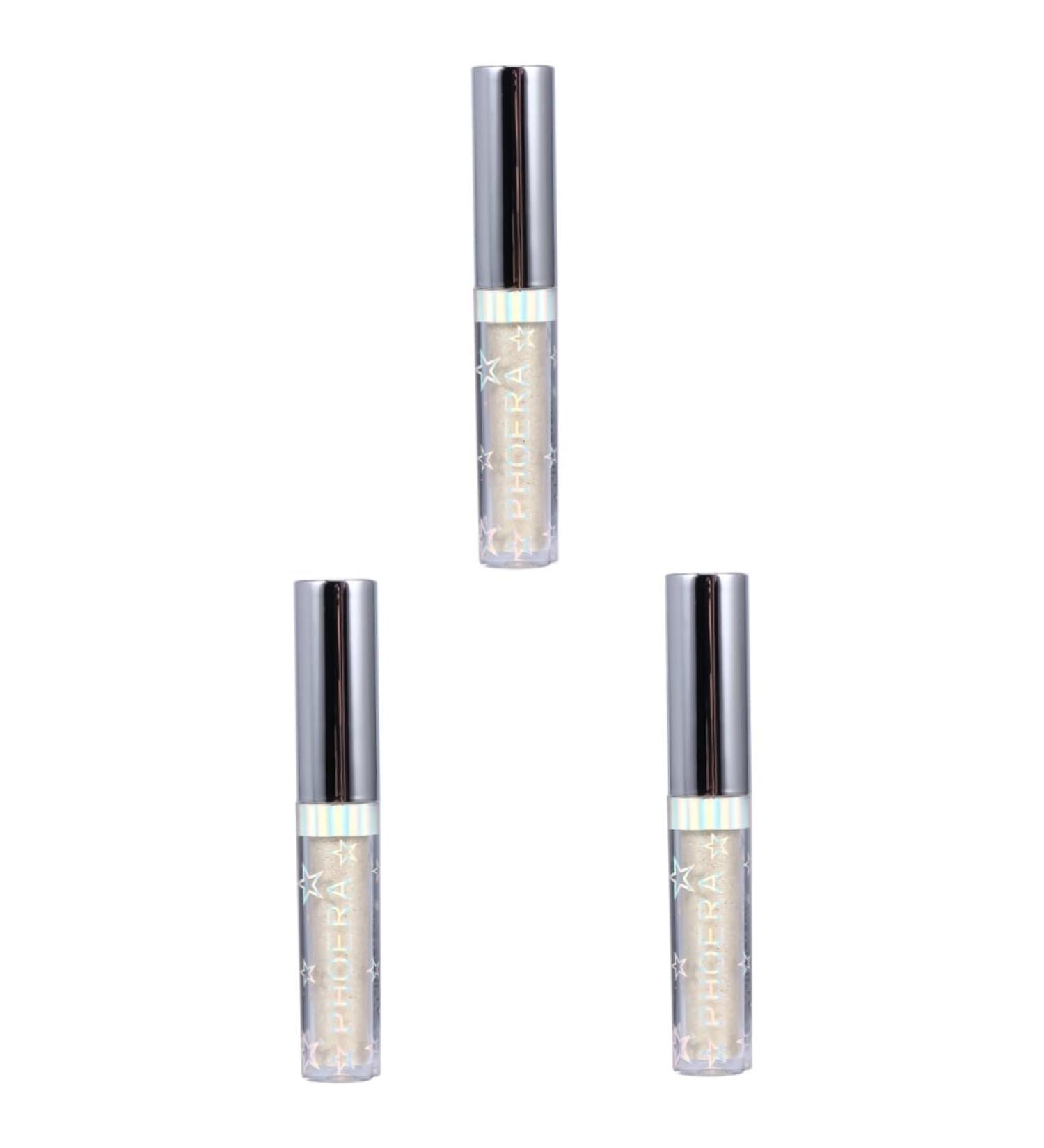 Beavorty Makeup Eyeshadow 3pcs metallic eyeliner Glitter eyeshadow glow eye powder cosmetic liquid eyeshadow flash 1 count (Pack of 1) Goldenx3pcs - Buy Online on GoSupps.com