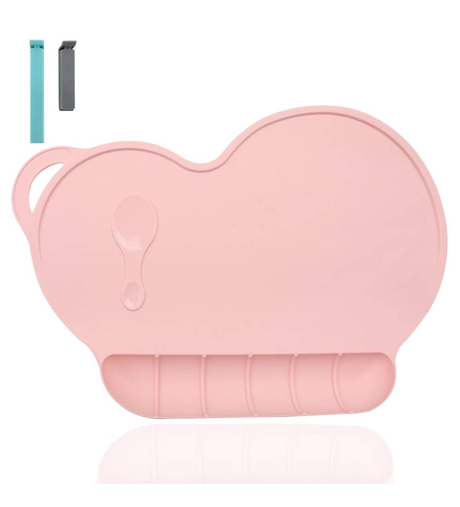 Food Catching Baby Placemat - Silicone Reusable Travel Mat for Kids - Non Slip Washable - Pink - Buy Online on GoSupps.com
