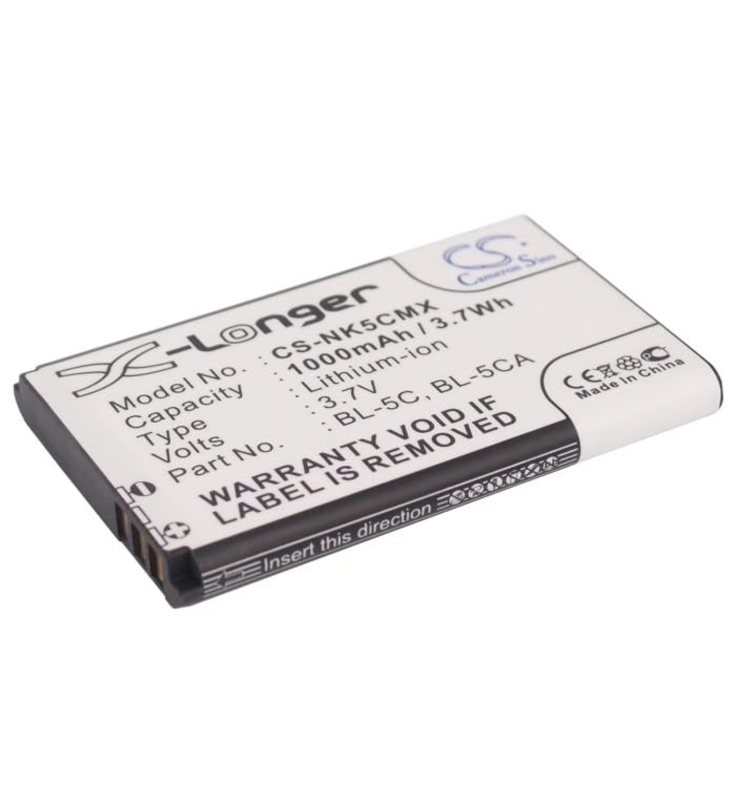 Buy 3.7V 1000mAh BL-5C BL-5CA Battery Replacement for 3109 Classic 1110 2600 2112 2118 Asha 230 DualSim 6682 2255 - International Shipping Available - Buy Online on GoSupps.com