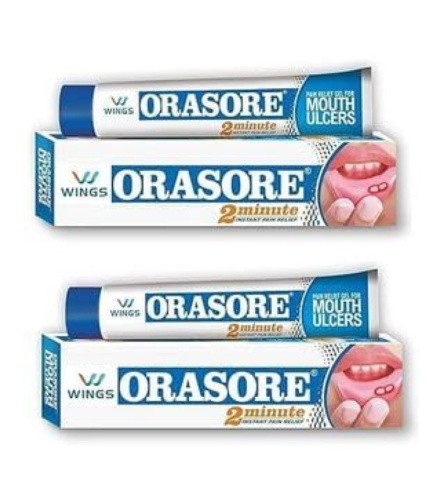 (Pack of 2) Ora-Sore Mouth Ulcer Relief Gel (12gm Each) by R K CART