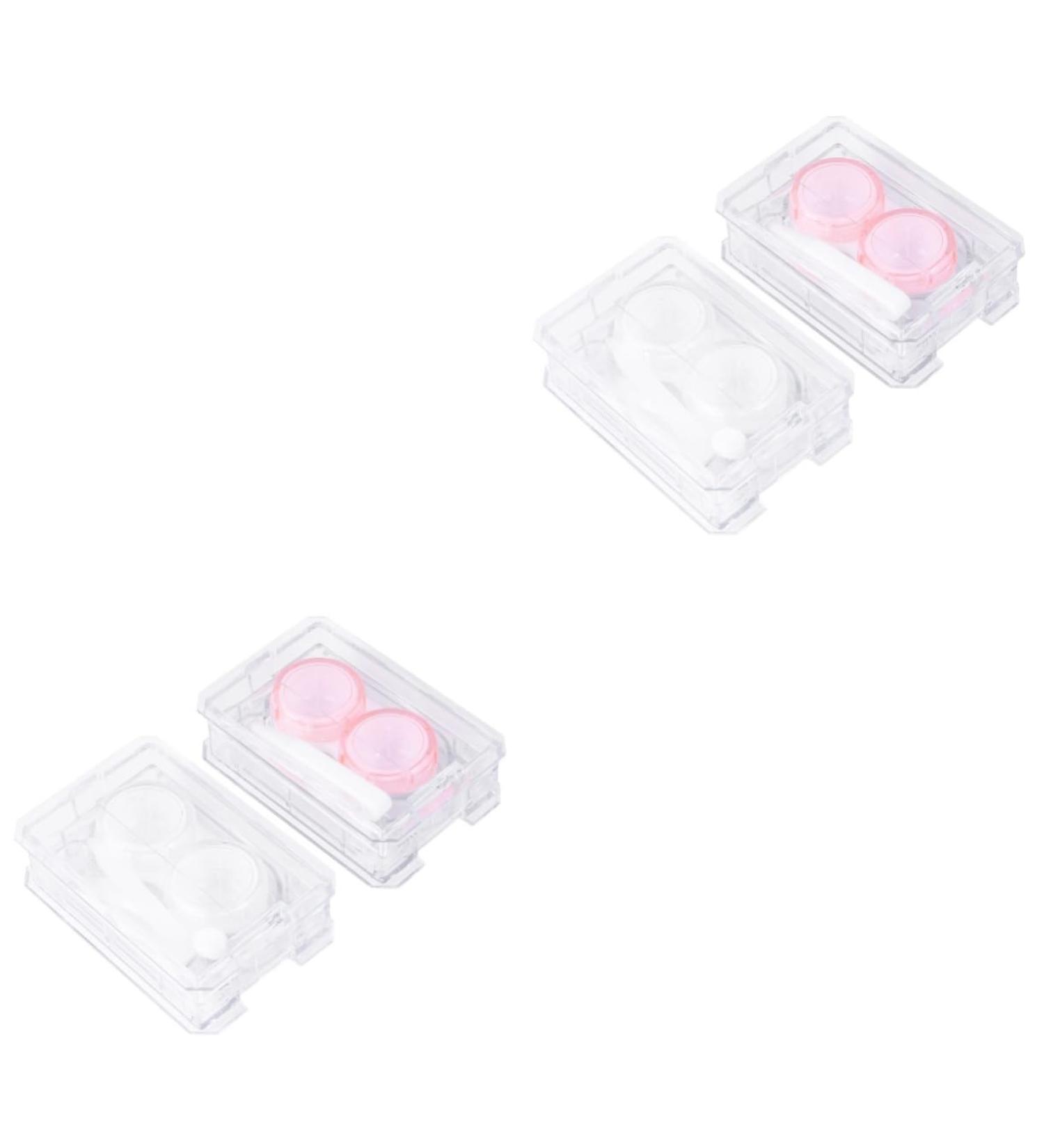 Buy Healvian Cute Mini Contact Lens Containers - 4-Piece Set with Mirror & Holder | Japanese Style Cleaning Case - Buy Online on GoSupps.com