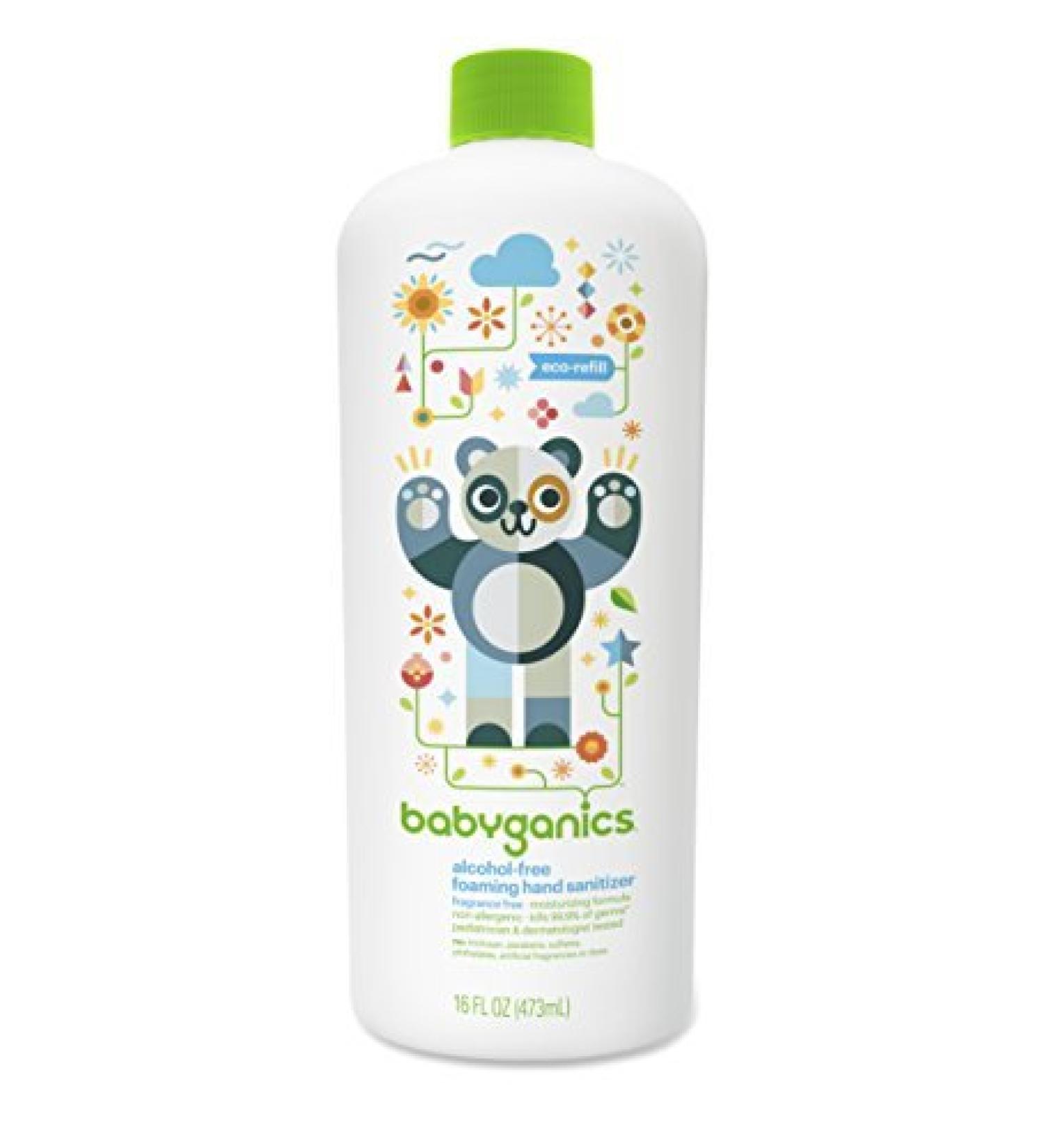 Babyganics Alcohol-Free Foaming Hand Sanitizer Bottle Fragrance Free 16oz Refill Bottle Packaging May Vary