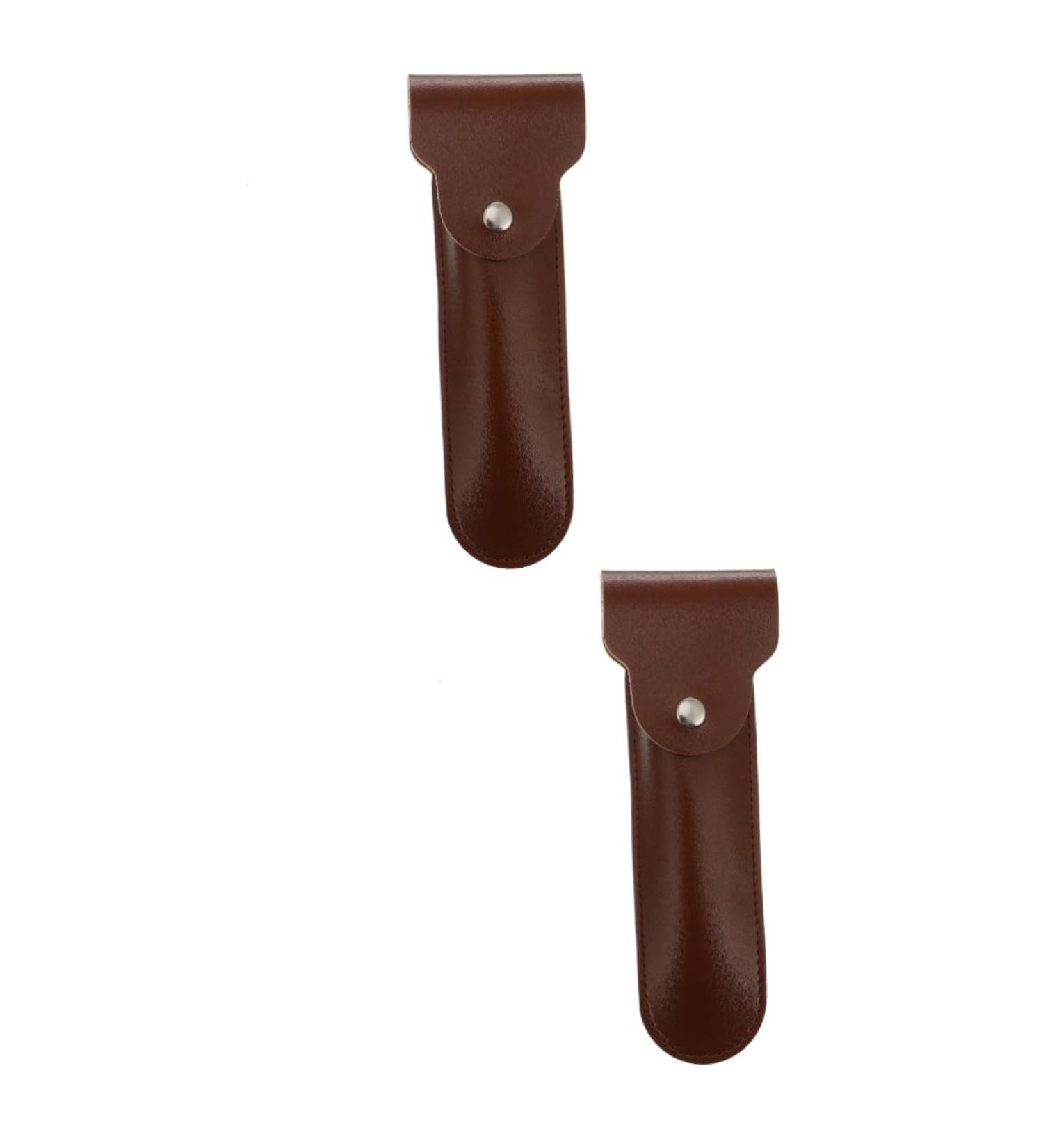Angoily 2pcs Razor Holster Handbag - Premium Leather Storage for Double Edge Razors | International Shipping Available - Buy Online on GoSupps.com