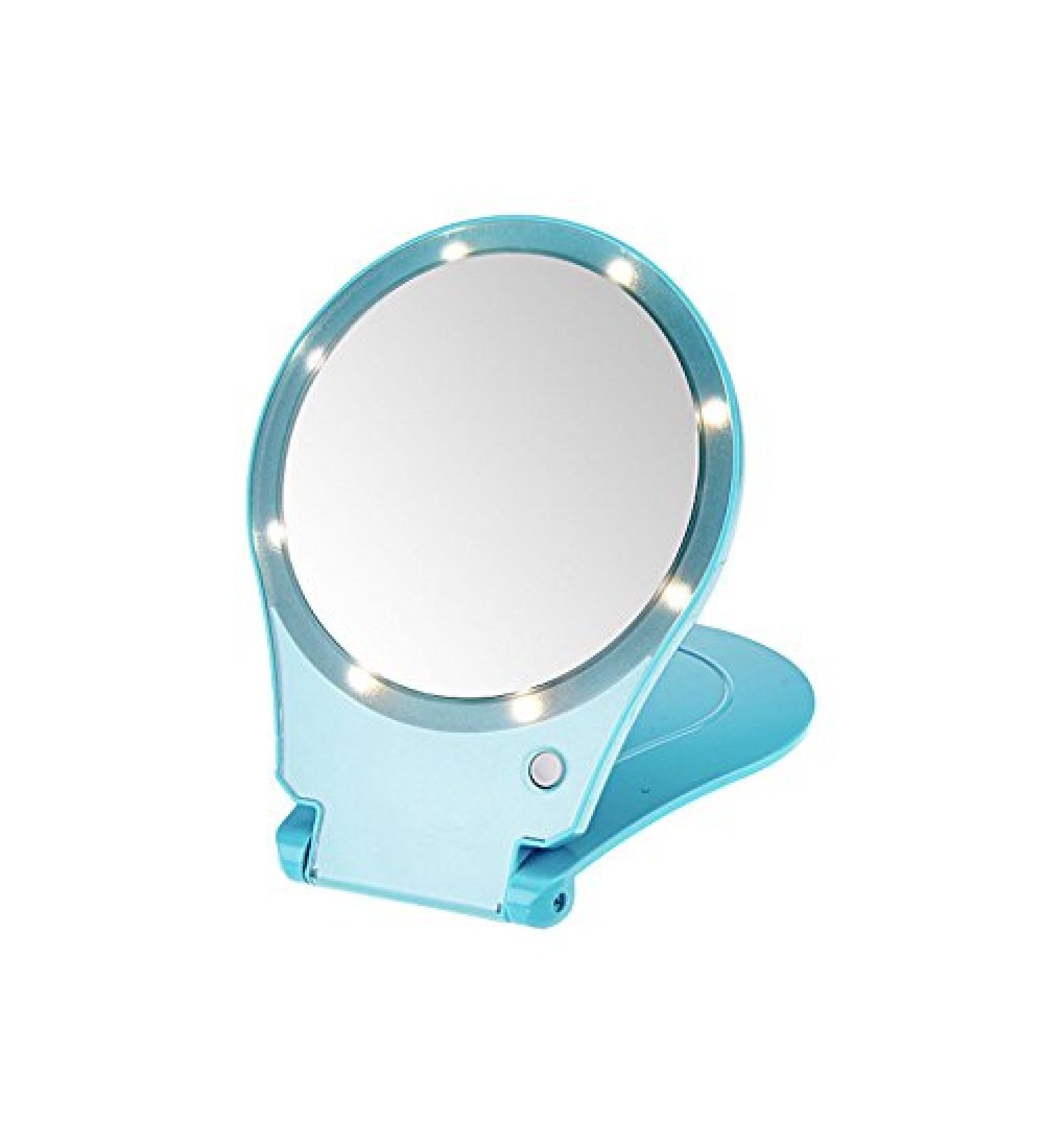 Floxite 5x Magnifying 360 Degree Lighted Home & Travel Mirror