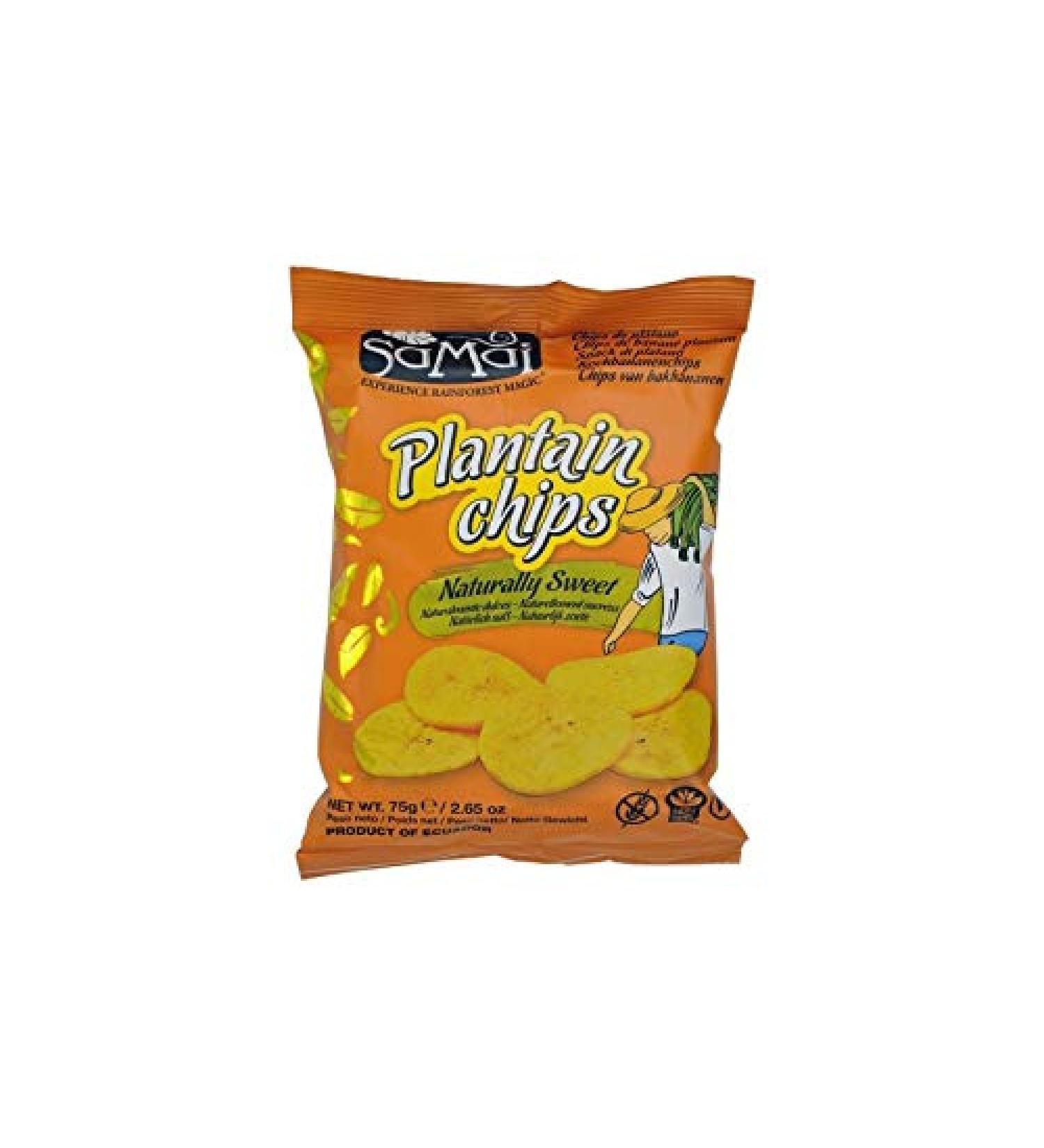 SAMAI - Plantain Banana Crisps with Sugars 75G - Pack of 4 - Buy Online on GoSupps.com
