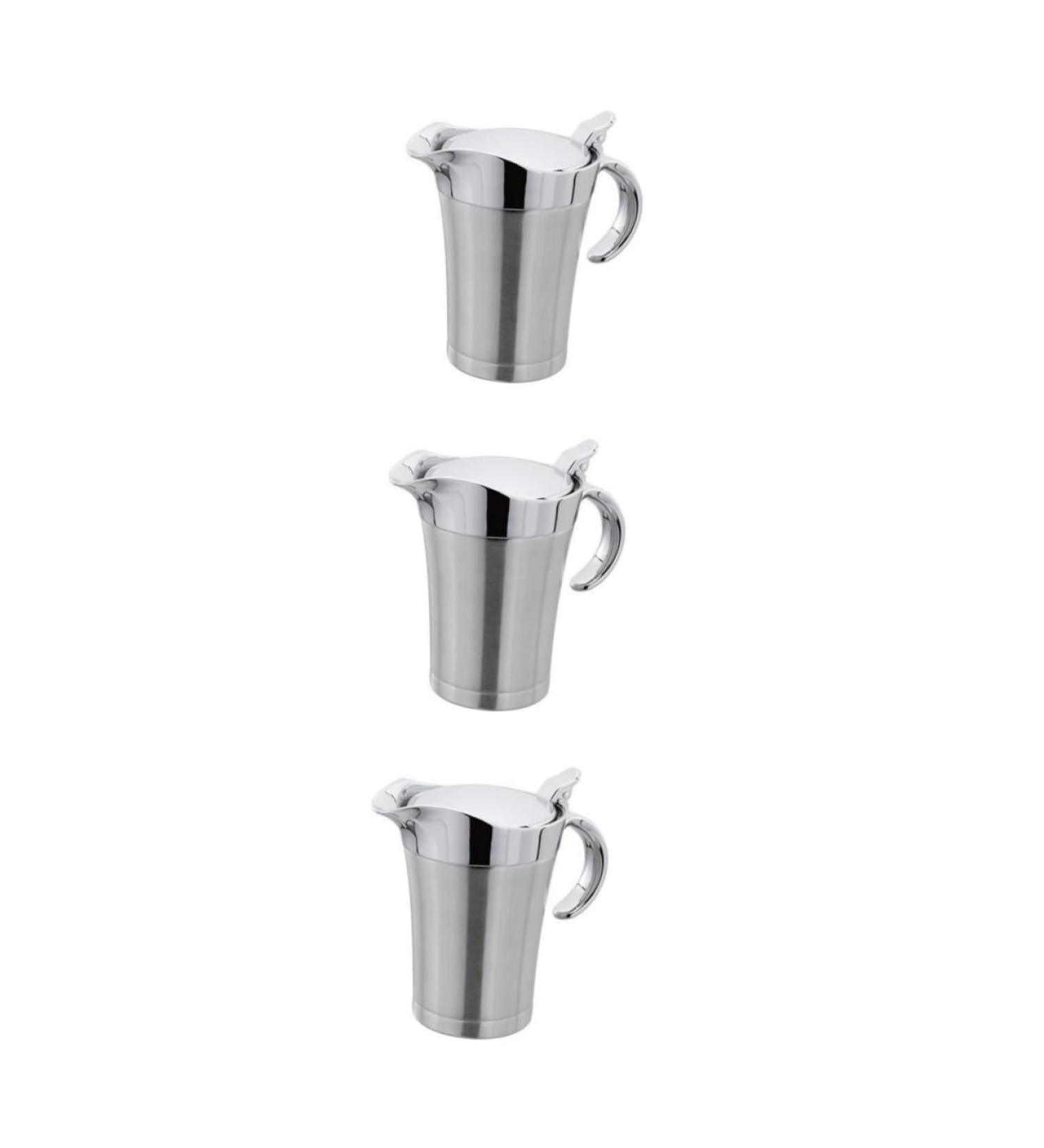 Zerodeko 3pcs Insulated Gravy Boat Containers with Lids Oil Dispenser Bottle Sauce Containers Serving Glass Dispenser Salad Dressing Server Pourer Oil Bottle Stainless Steel Glass Sauce Size 2x3pcs As Shownx3pcs - Buy Online on GoSupps.com