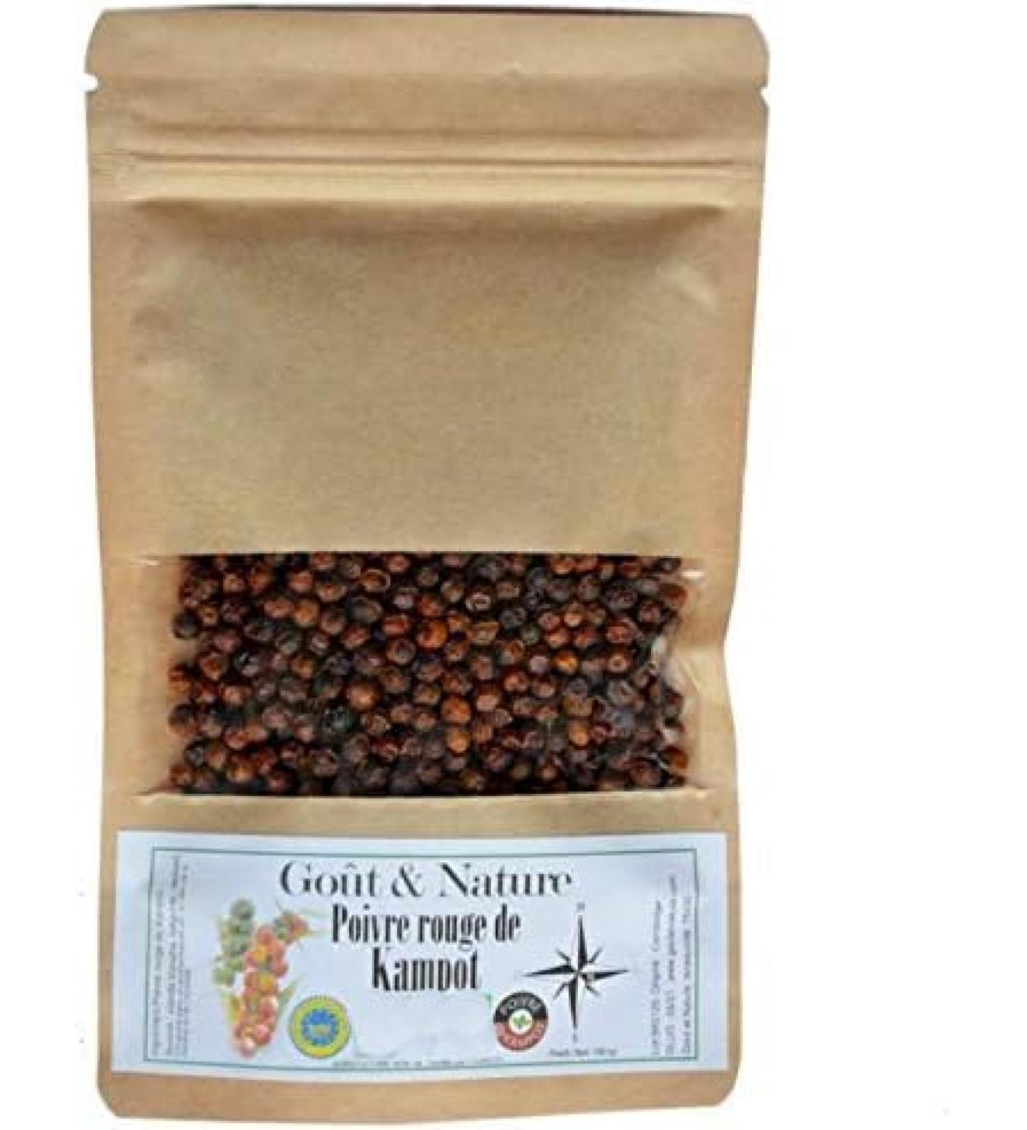 Poivre rouge de Kampot IGP AOP 100 g Grains entiers du Cambodge. - Buy Online on GoSupps.com