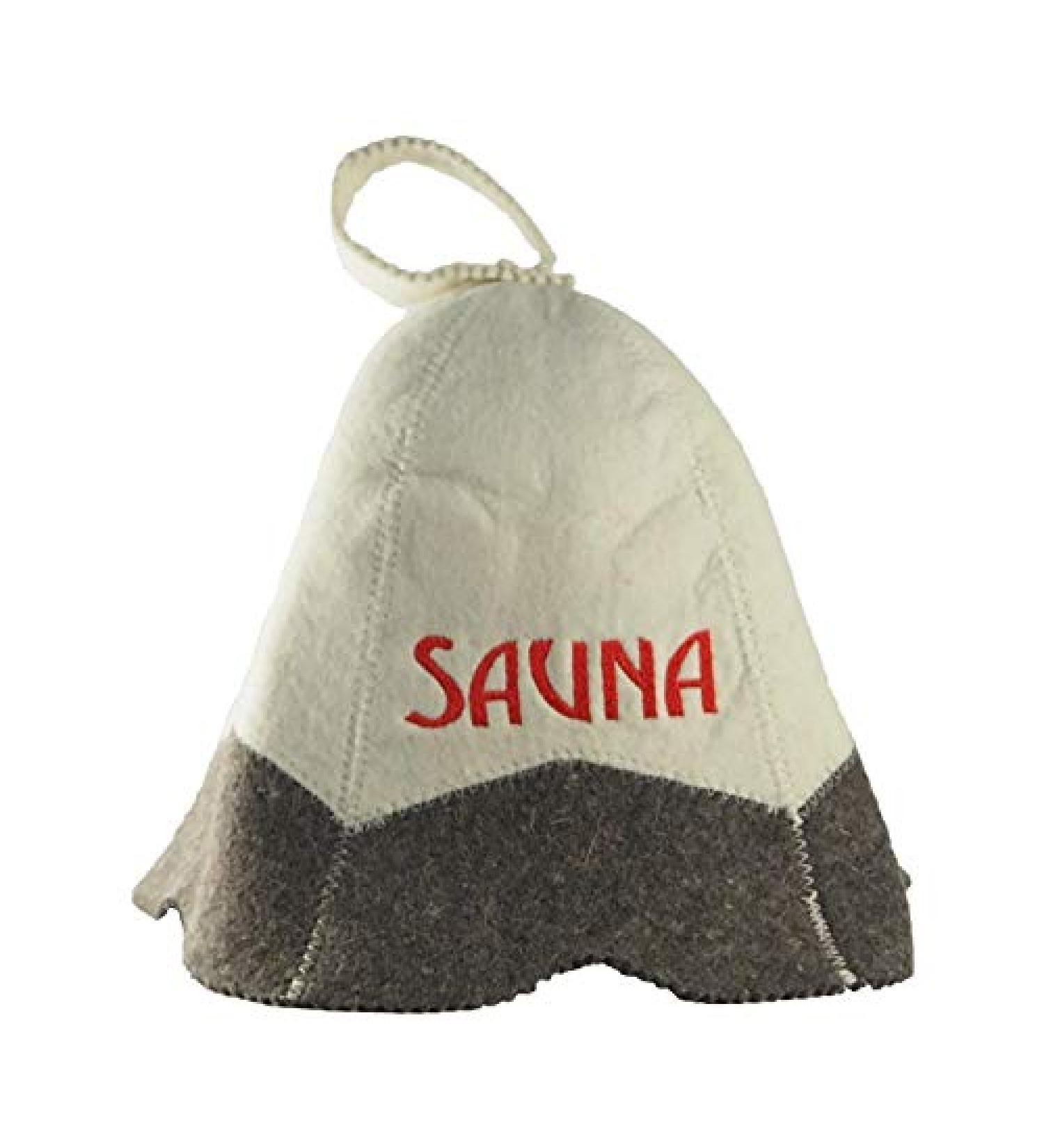 Sauna hat with embroidery SAUNA made of felt (felt cap sauna hat)