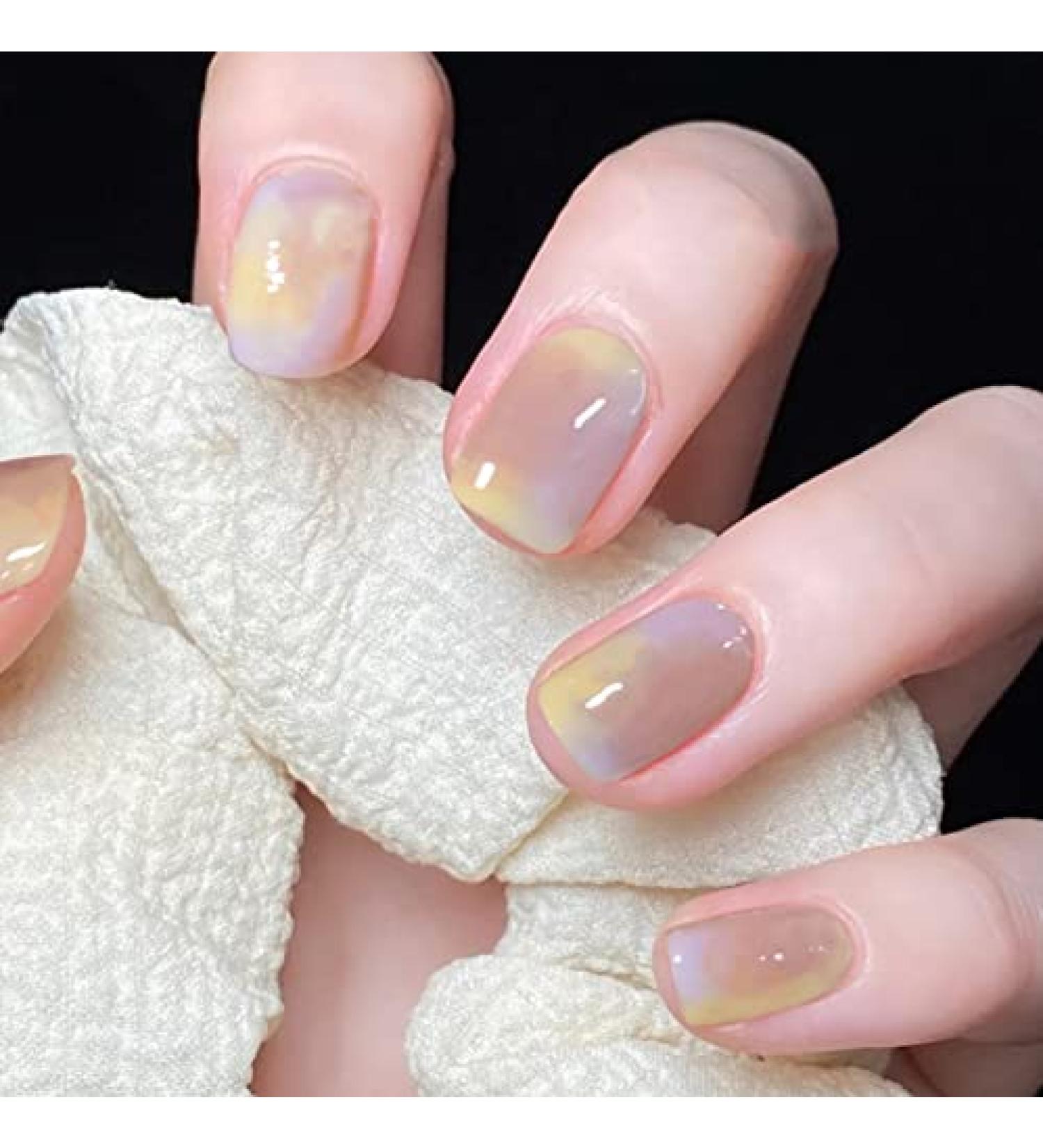 Coffin False Nails Short Fake Nails Natural Gradient Press on Nails Bellarina Acrylic Stick on Nails 24pcs for Women and Girls (Color : 2 Size : Free size) 1 count (Pack of 1) 2 - Buy Online on GoSupps.com