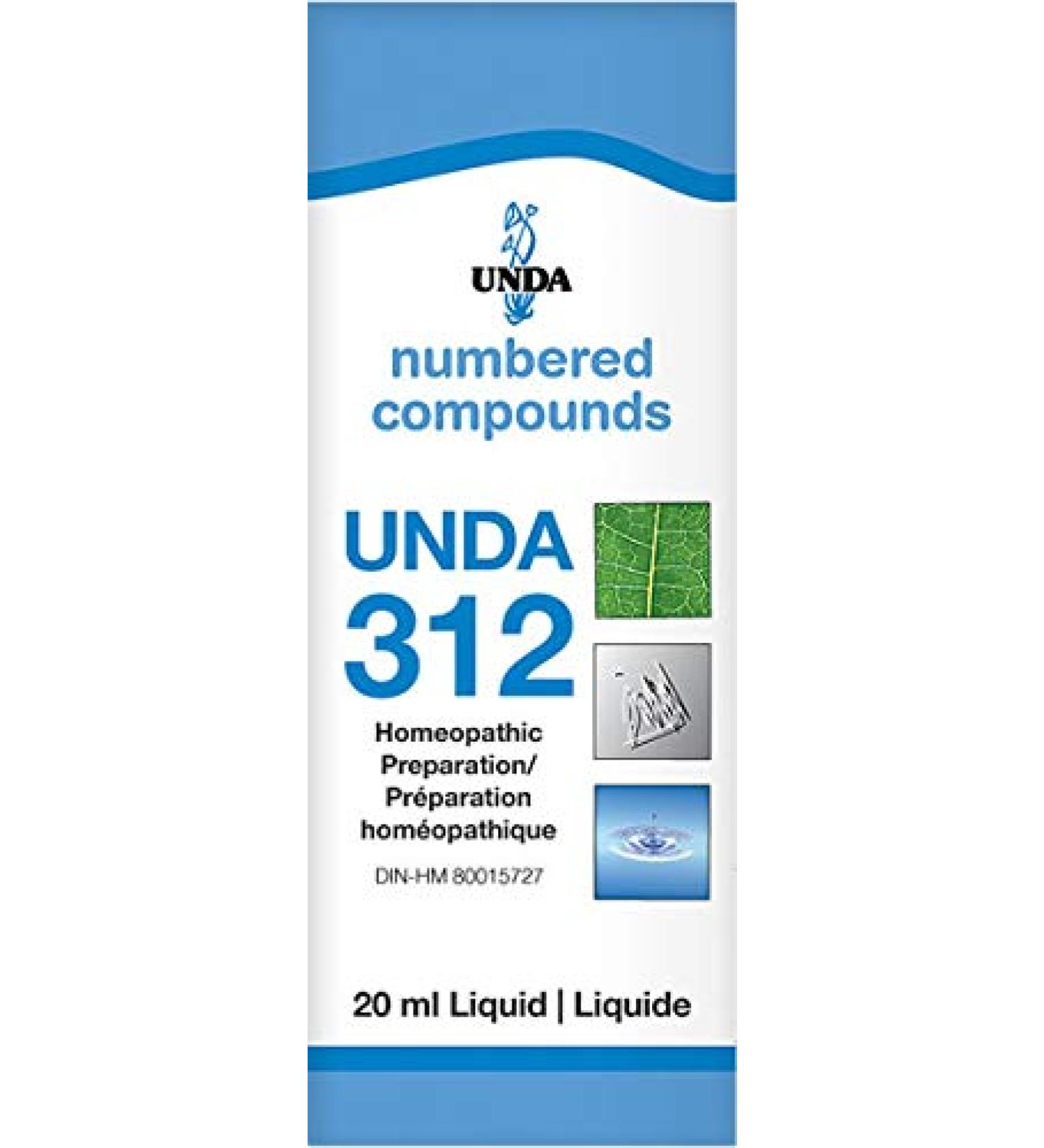 UNDA - UNDA 312 Numbered Compounds - Homeopathic Preparation - 20 ml Liquid - Buy Online on GoSupps.com
