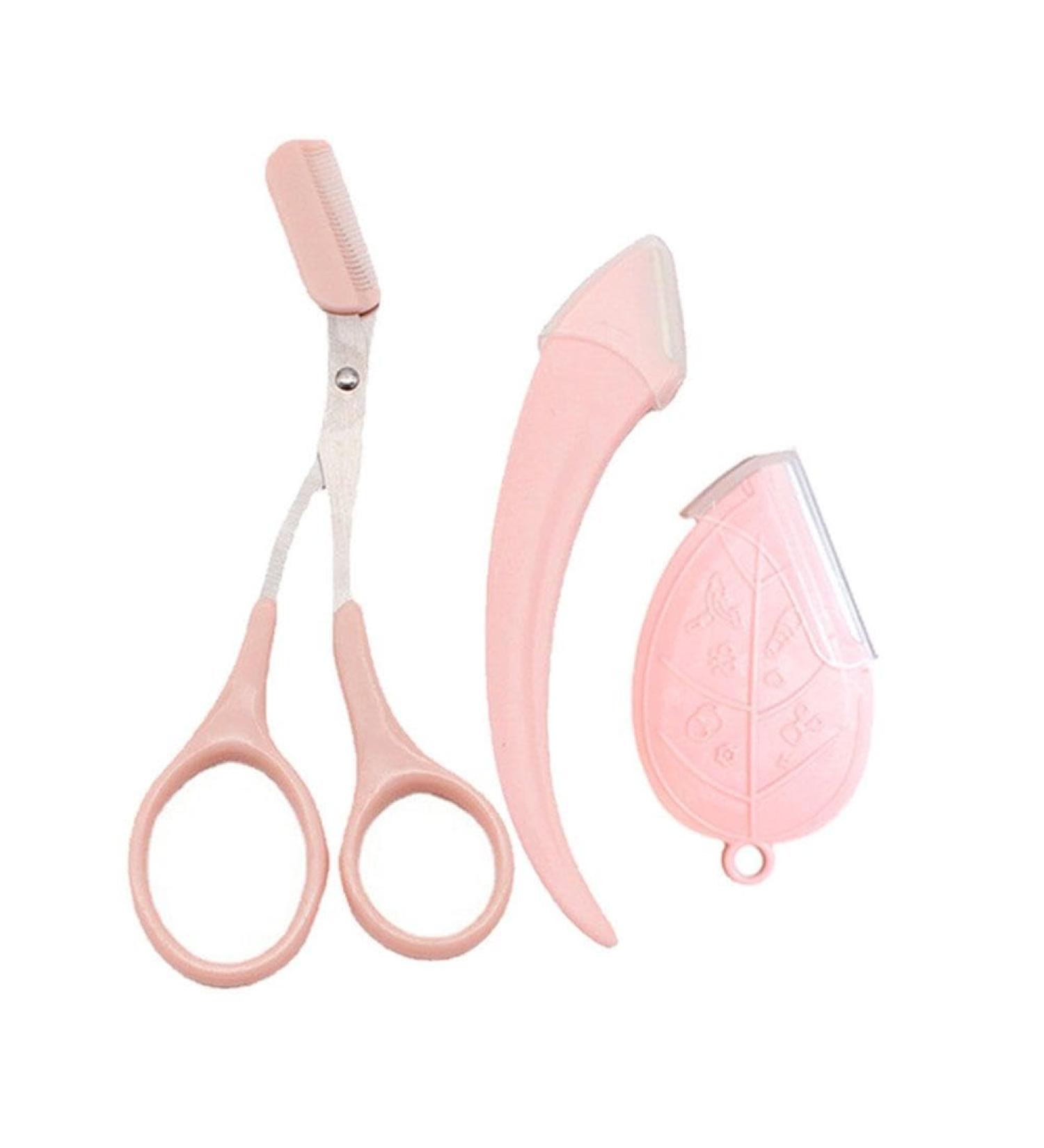 Jkapagzy Women's Eyebrow Trimming Scissors & Comb - Professional Brow Accessories for Perfect Eyebrows - Rose Color - Buy Online on GoSupps.com
