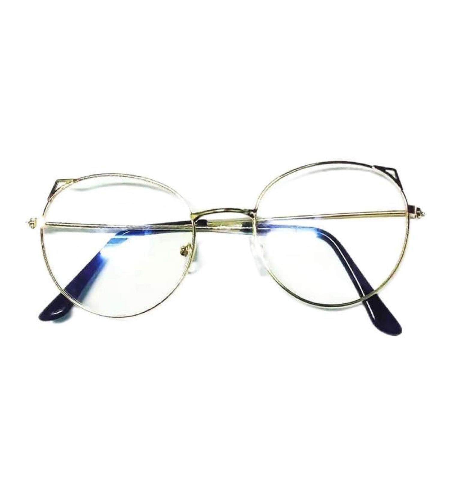 Shop Newada Stylish Cat-Eye Reading Glasses for Women - Blue Light Blocking Metal Anti-Eye Strain Golden Color +2.50 Size - Buy Online on GoSupps.com