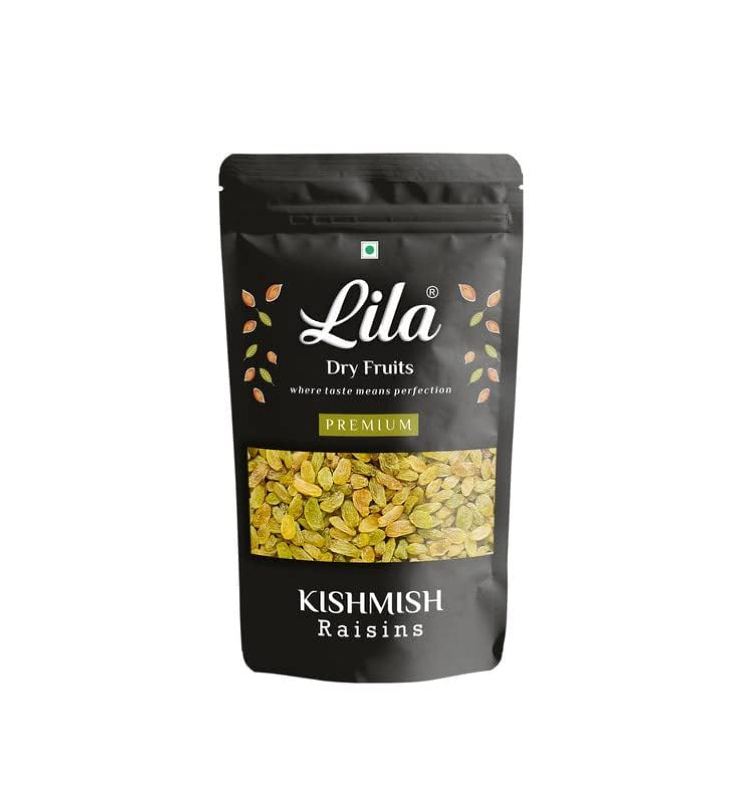 LILA DRY FRUITS Premium Seedless Golden Raisins 200g | Amazing Quality Green Kishmish | Dried Grapes | Rich in Iron & Vitamin B | Healthy Sweet Treats - Buy Online on GoSupps.com