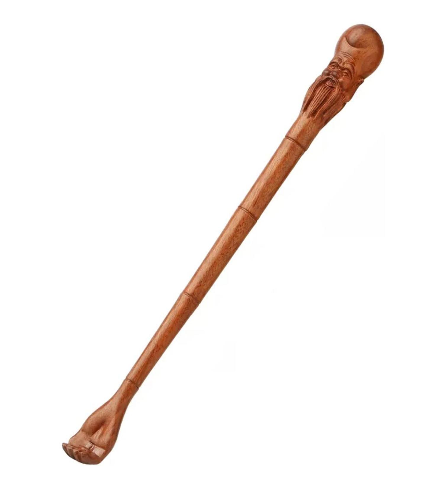 Back Scratchers for Seniors - Wooden Shouxing Grandpa Shape Massage Tool | Itch Relief & Birthday Gift (41.5cm x 3.5cm Primary Color) - Buy Online on GoSupps.com