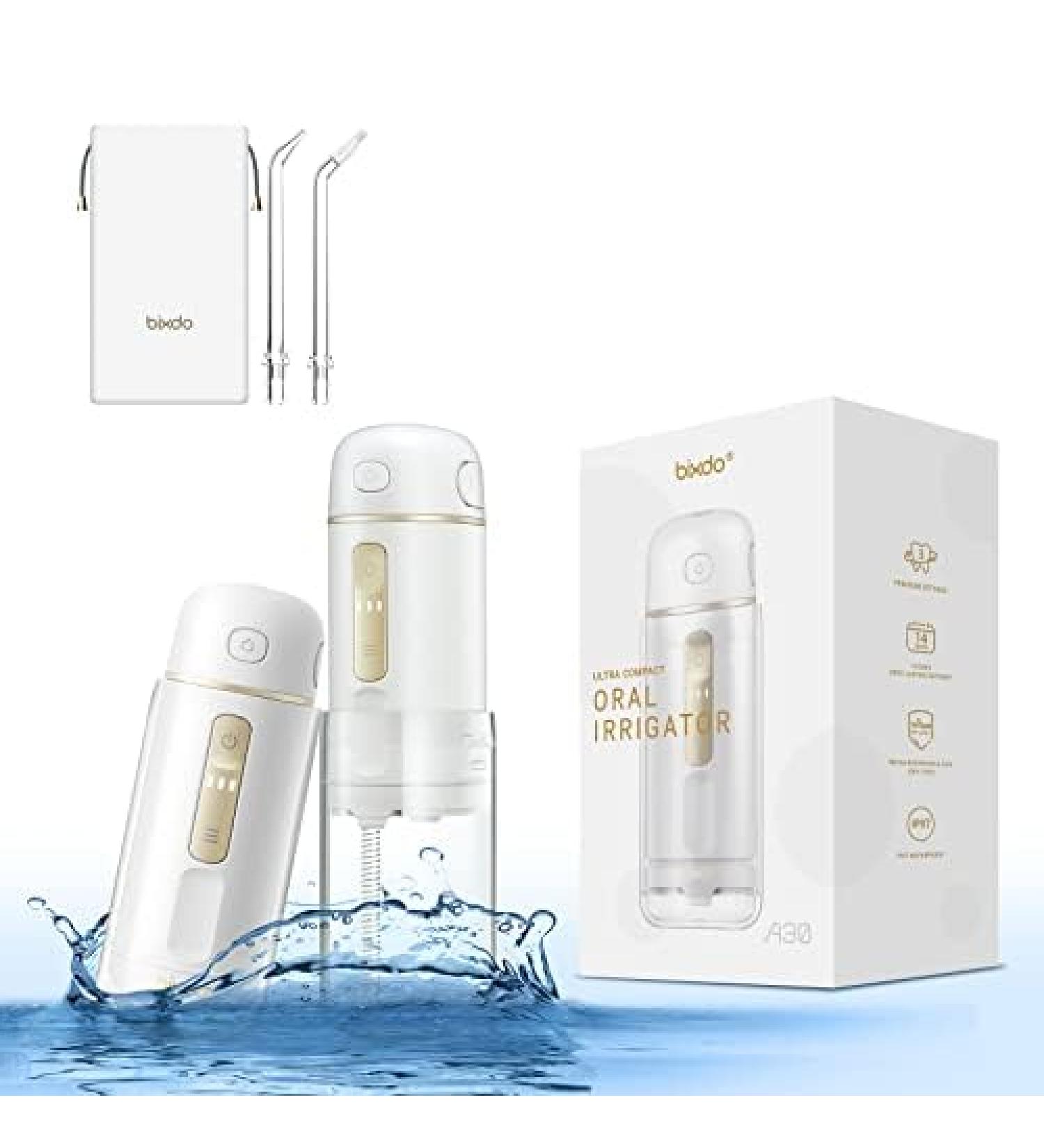 Portable Retractable Water Dental Flosser - Cordless Oral Irrigator for Gum & Orthodontic Care | 3 Pressure Modes | IPX7 Rechargeable for Home & Travel - Buy Online on GoSupps.com