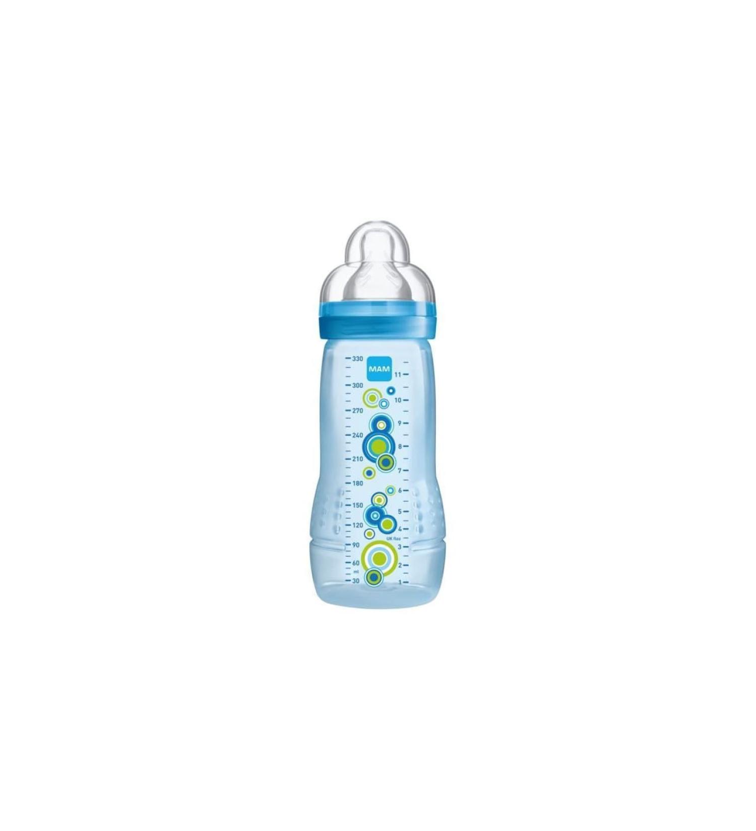 MAM baby bottle decorated from 6 months pacifier 330 ml (1 pack) blue 1 piece (1 pack)