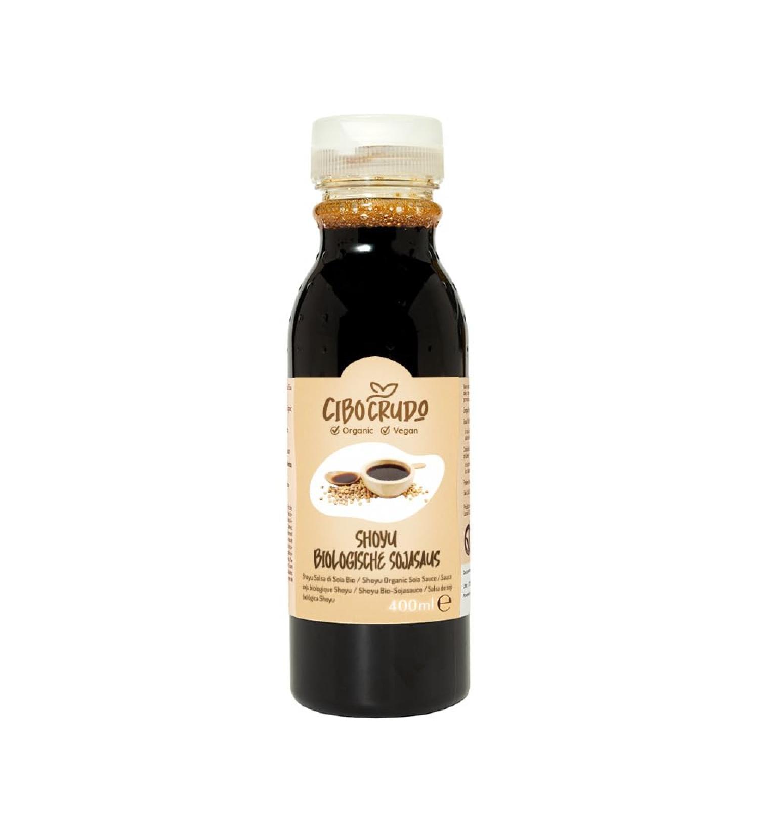 CiboCrudo Srl Organic Shoyu 400 ml Real soy sauce original recipe from more than 2000 years ago vegan fermented for 1824 months for Japanese cuisine - Buy Online on GoSupps.com