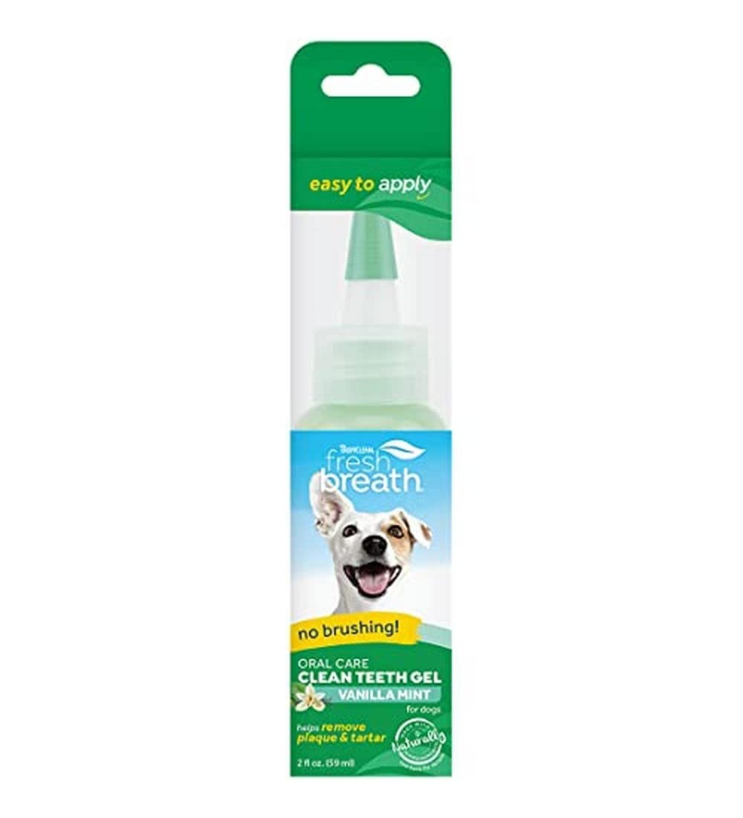 TropiClean Oral Care Gel Vanilla Mint - 59 ml (1 Pack) | Fresh Breath & Dental Health for Pets - International Shipping Available - Buy Online on GoSupps.com