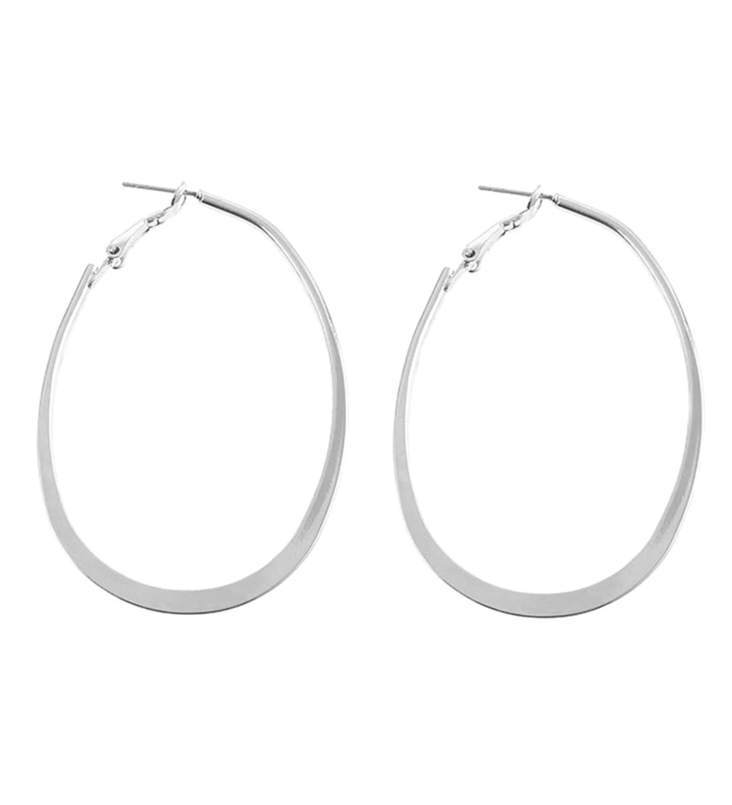 Feylie Minimalist Round Creole Earrings | Fashionable Punk Ear Studs & Statement Jewelry Gift - Buy Online on GoSupps.com