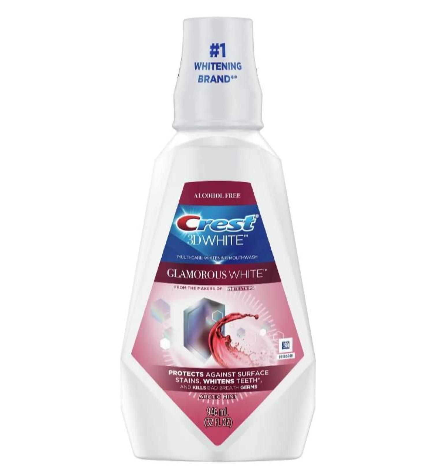 Crest 3D White Luxe Glamorous White Multi-Care Whitening Mouthwash 32 Fl Oz (Pack of 3) - Fresh Mint - 3 Pack - Buy Online on GoSupps.com