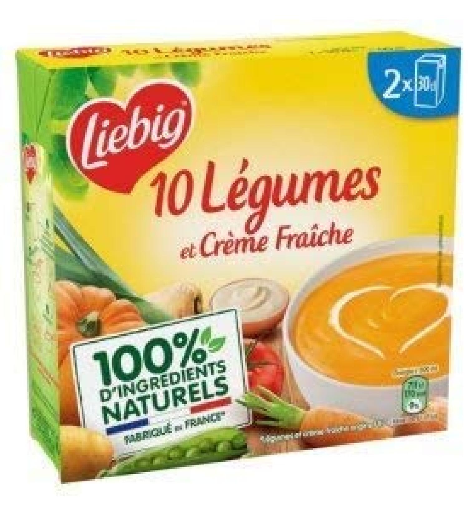 Epicerie sal e LIEBIG - Creamy 10 Vegetable Soup with Fresh Cream 2 x 30cl - Pack of 4 - Free delivery