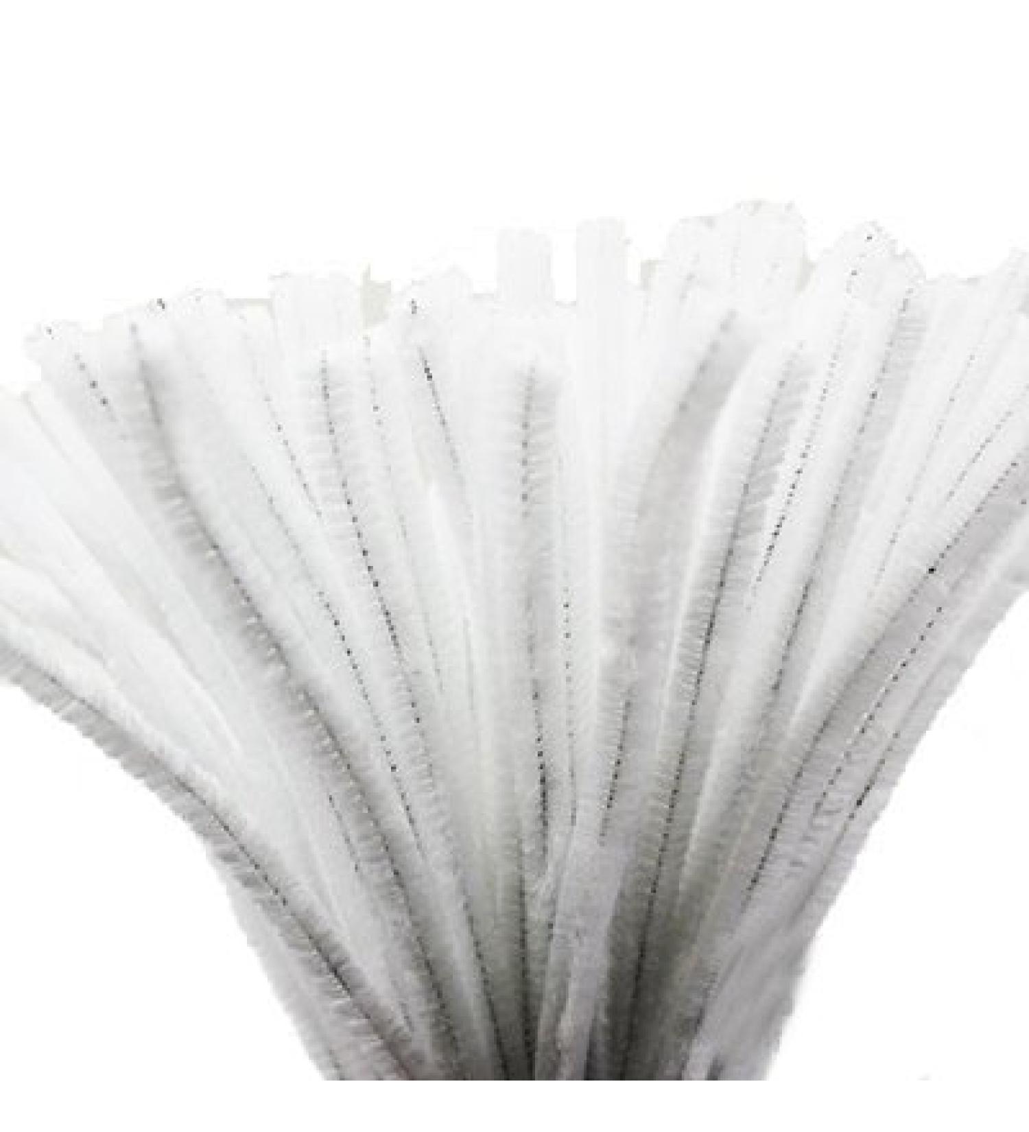 Carykon Super Fuzzy Chenille Stems Pipe Cleaners Pack of 100 - White - Buy Online on GoSupps.com