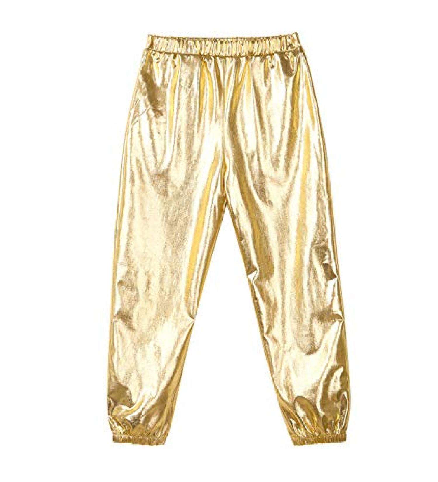 MSemis Kids Metallic Harem Dance Pants for Modern Hip Hop Street Dance - Gold, Size 16 - Buy Online on GoSupps.com