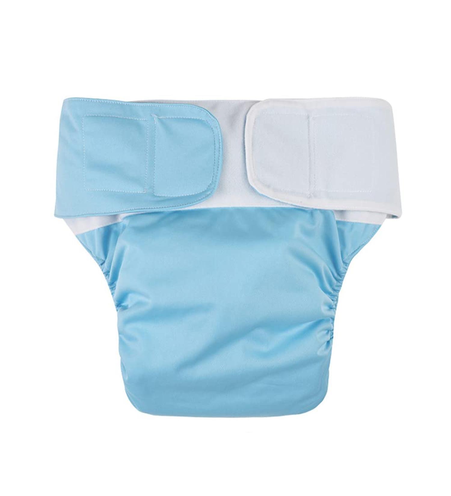 Reusable Adults Diapers for Incontinence Care - Washable Protective Underwear with Velcro Design in Blue - Waistline 19.68-49.60 inch - Buy Online on GoSupps.com