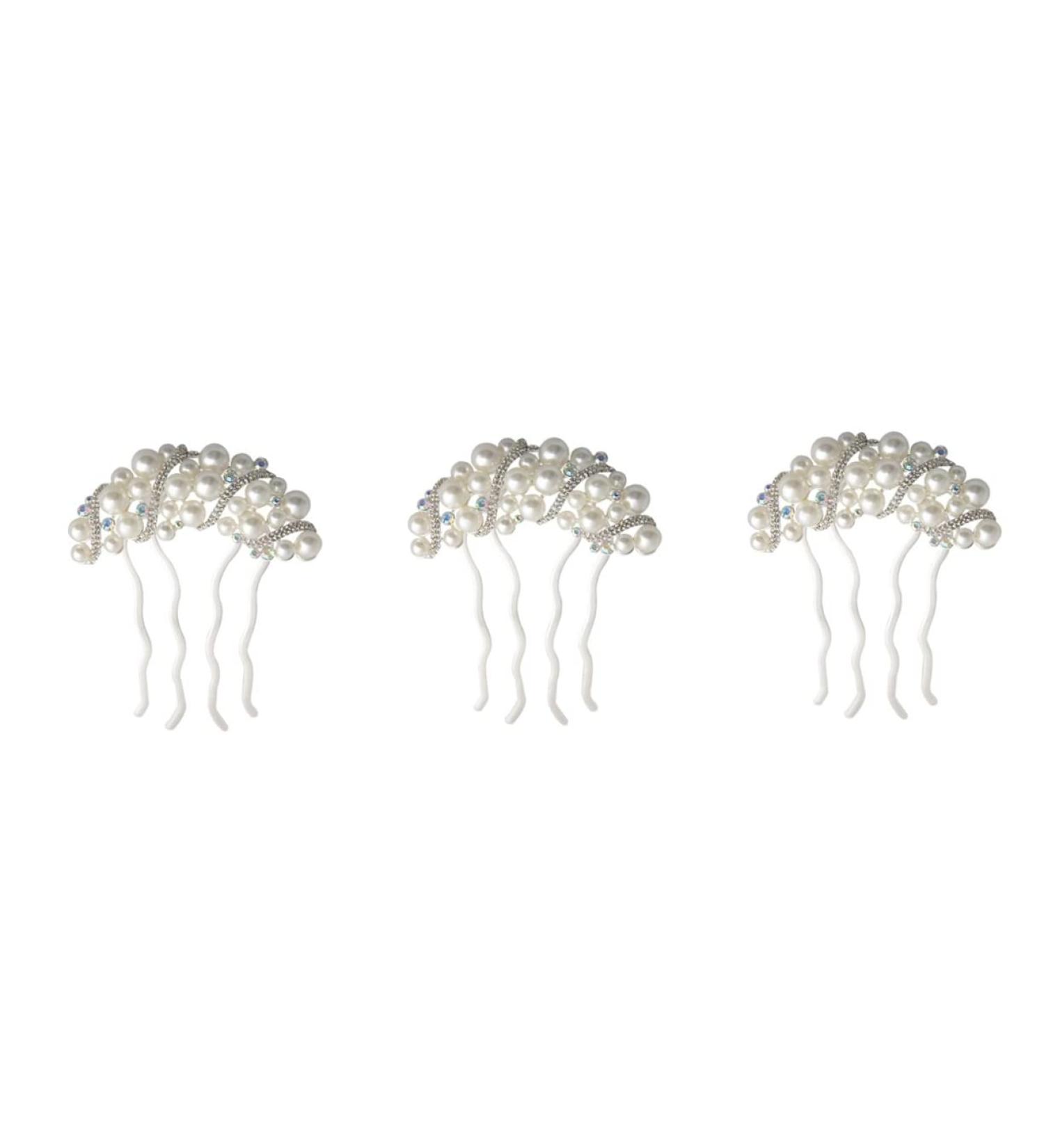 minkissy 3pi ces pingle Cheveux l gante Pour Mariage Avec Perles Et Strass Accessoire D coratif Pour Femmes Et Mari es Design Simple Et Pratique Id ale Pour Occasions Sp ciales 1 unit (Lot de 1) Blancx3pcs - Buy Online on GoSupps.com