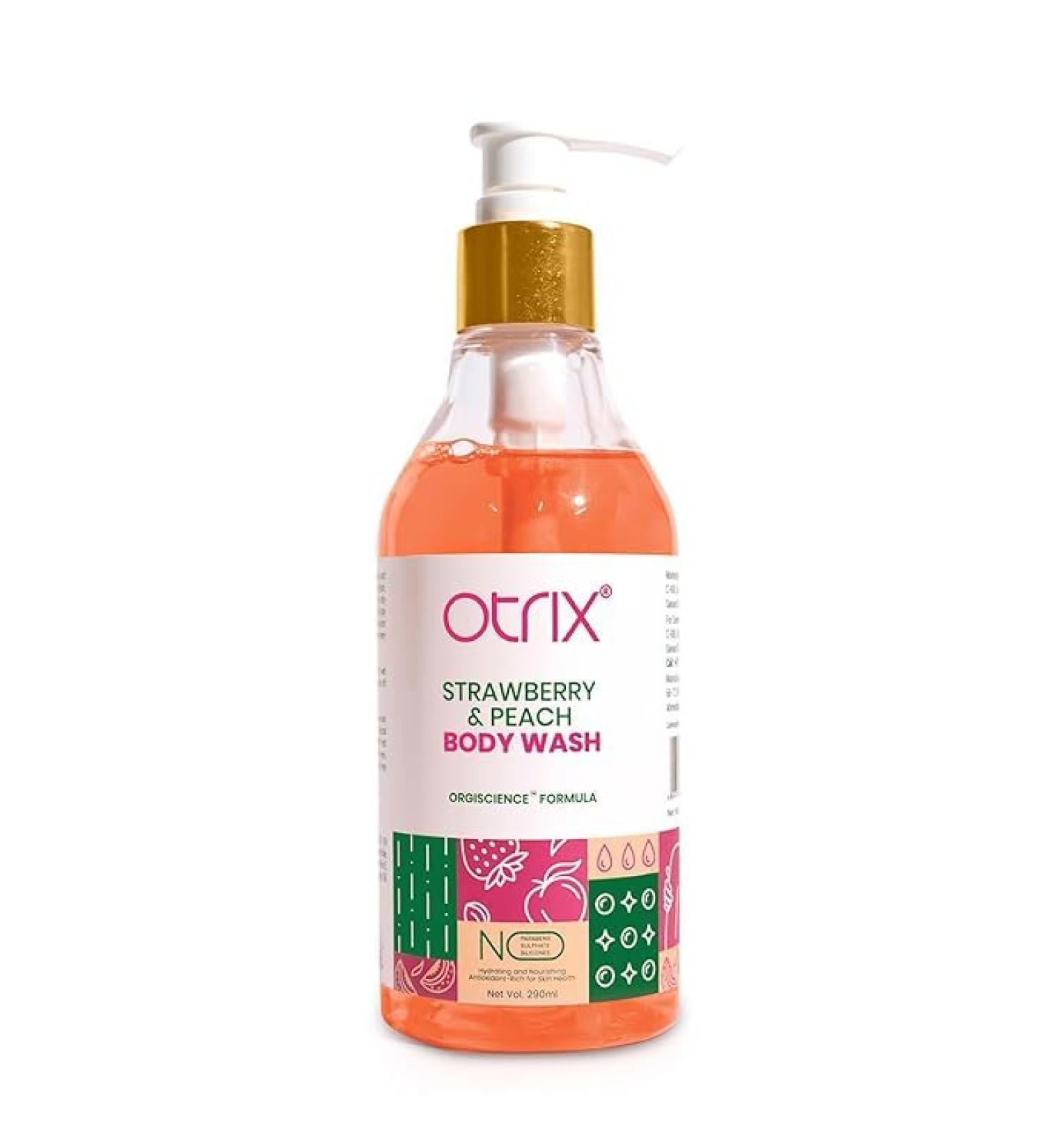 O.trix Strawberry & Peach Hydrating Body Wash | Sulphate & Paraben-Free | Luxurious Skin Nourishment & Gentle Cleansing for Women & Men | 290ml - Buy Online on GoSupps.com