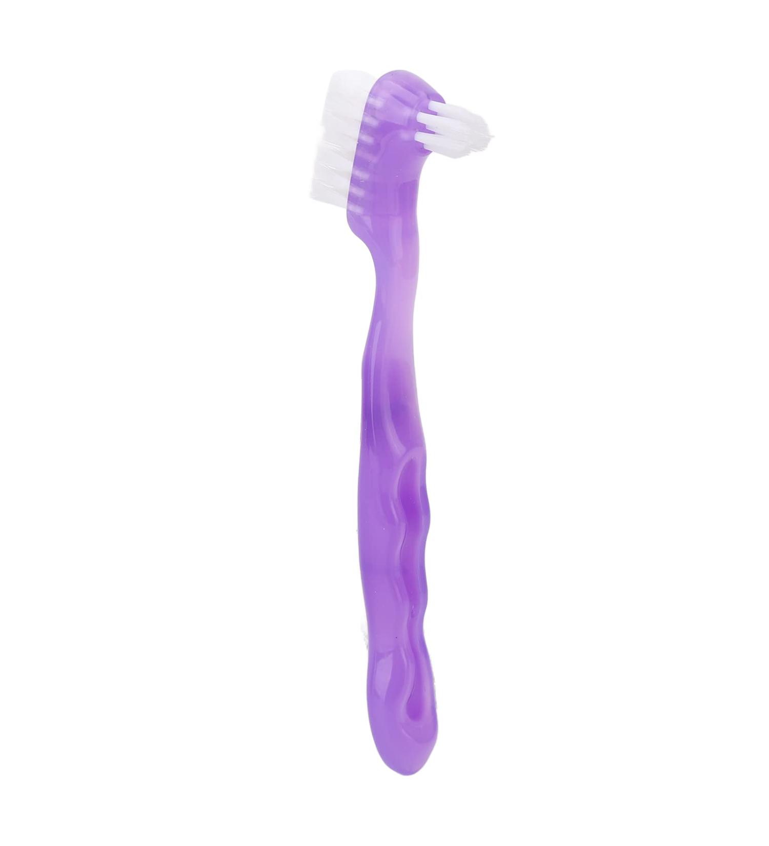 Portable False Teeth Cleaning Brush for Elderly - Denture Plaque & Dirt Removal | Ideal Gift for Home & Travel (Purple) - Buy Online on GoSupps.com