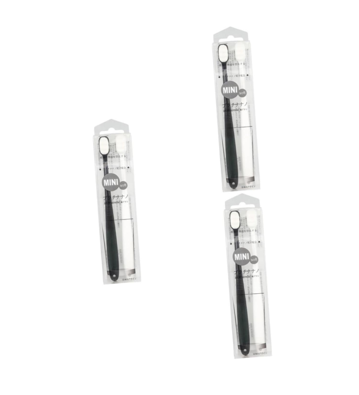 Partykindom Ultrafeine Soft Toothbrush - Set of 6 | Ultra Soft Simple Design Small Head for Gentle Dental Care | Ideal for Toothpaste Lovers - Black & White - Buy Online on GoSupps.com