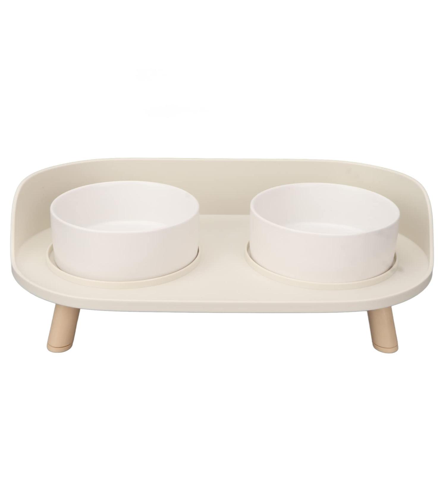 Buy Increased Ceramic Cat Bowls | Double Elevated Feed & Water Bowls | Cervical Spine Protection | Prevents Spilling | International Shipping - Buy Online on GoSupps.com