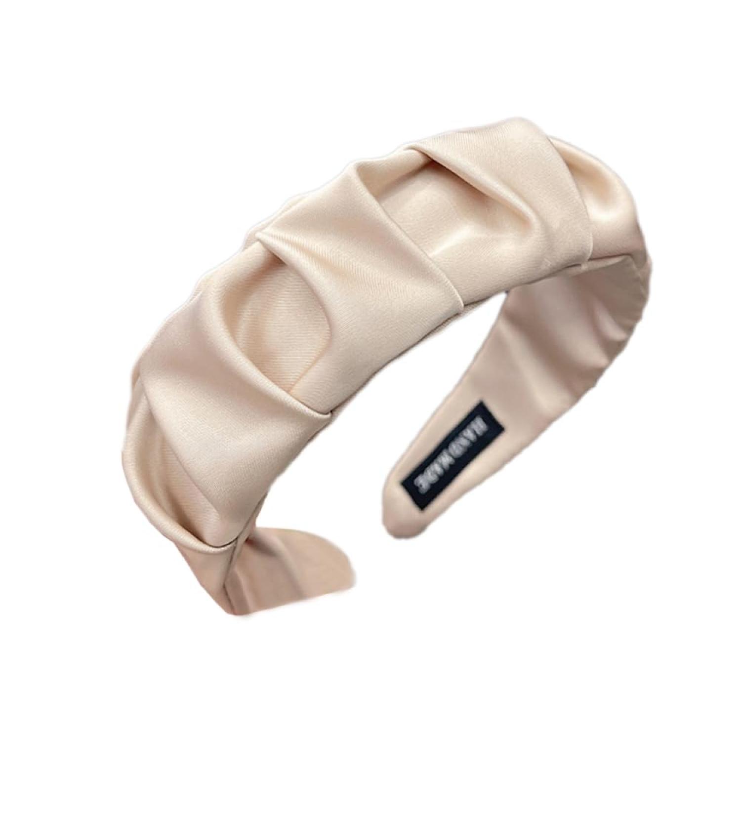 Pleated Fabric Headbands for Women Hair Band for Women Wide Women's Headband Hair Bands Hair Band Hair Accessories for Women Girls Beige - Buy Online on GoSupps.com