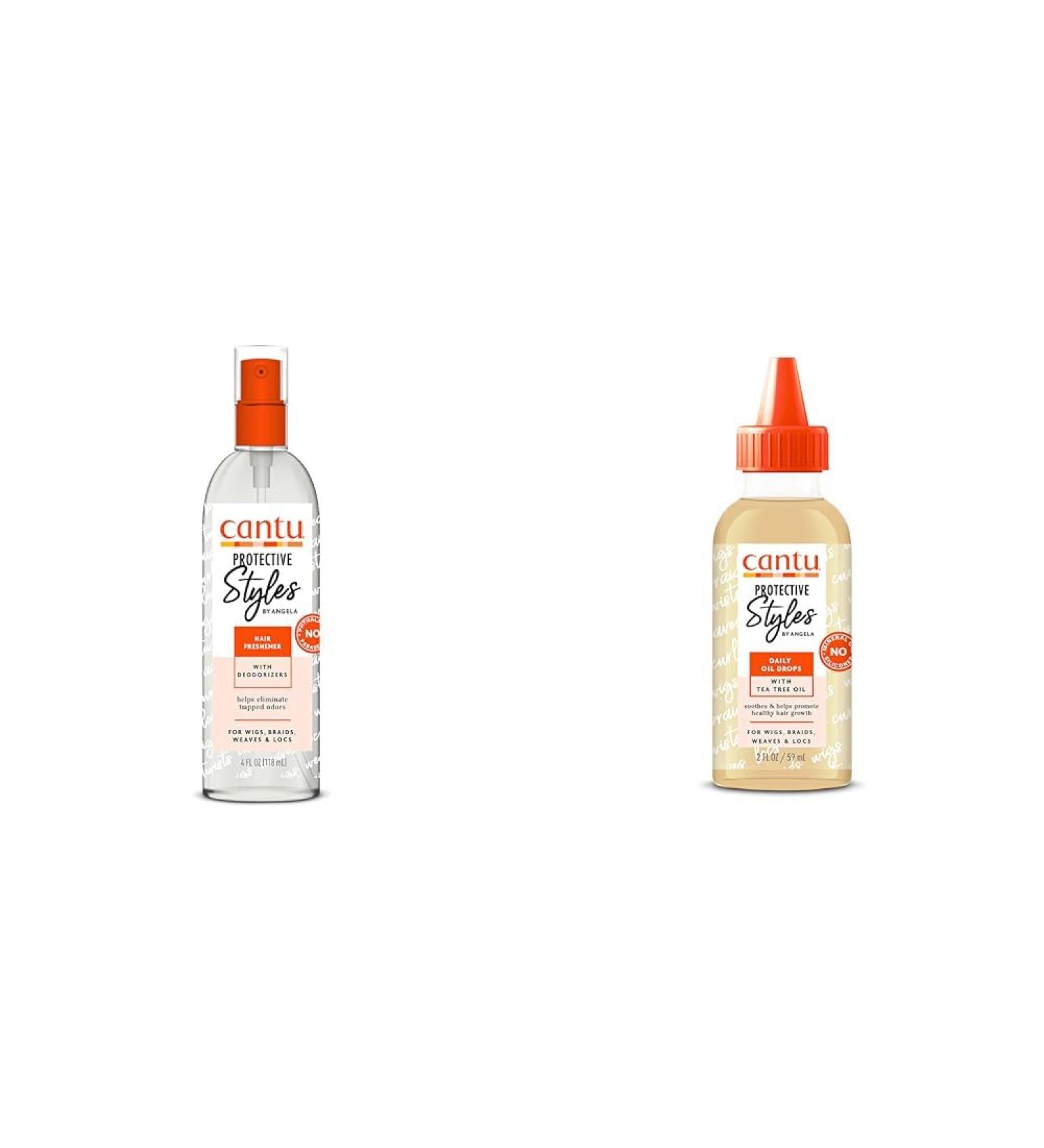 Cantu Protective Styles by Angela Hair Freshener with Deodorizers 4 Ounce and Daily Oil Drops with Tea Tree Oil 2 Ounce - Buy Online on GoSupps.com