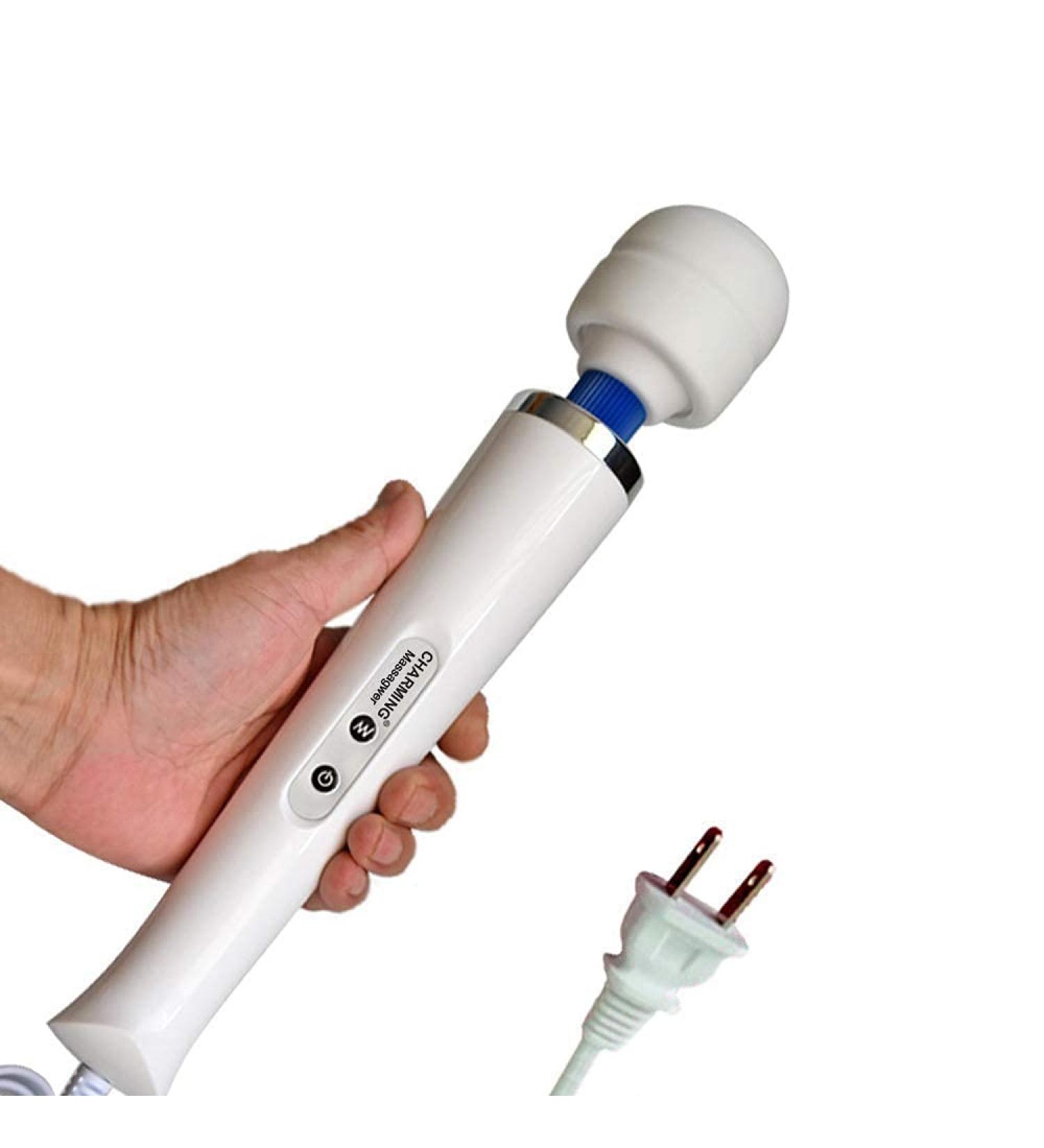 Powerful 10 Speed Handheld Electric Back Massager for Sports Recovery and Muscle Pain Relief - White - Buy Online on GoSupps.com