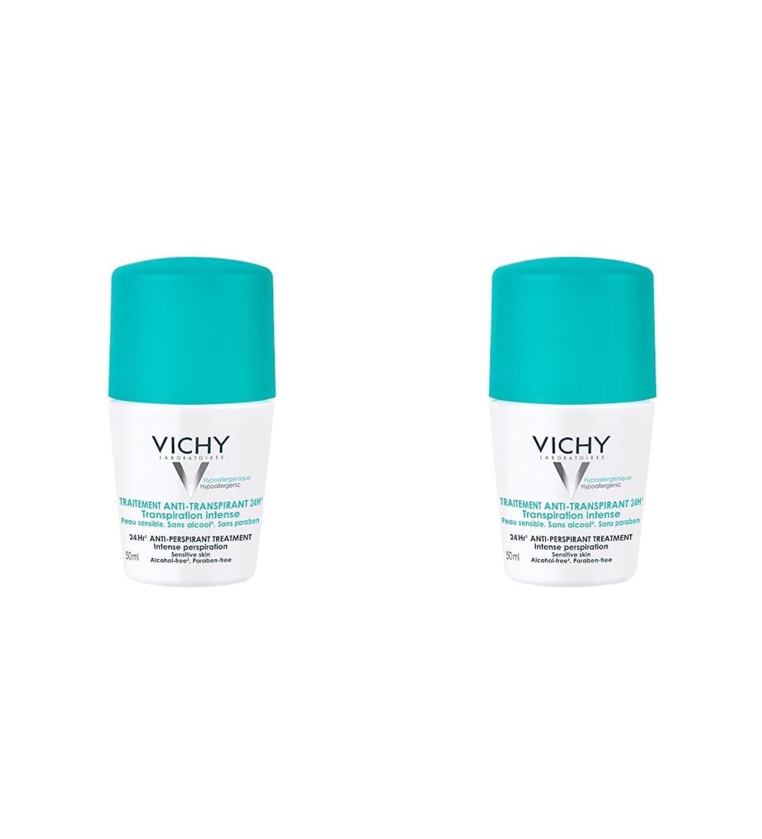 Vichy 48 Hour 'No-Trace' Anti-Perspirant Deodorant Roll On 50 ml (Pack of 2) - Buy Online on GoSupps.com