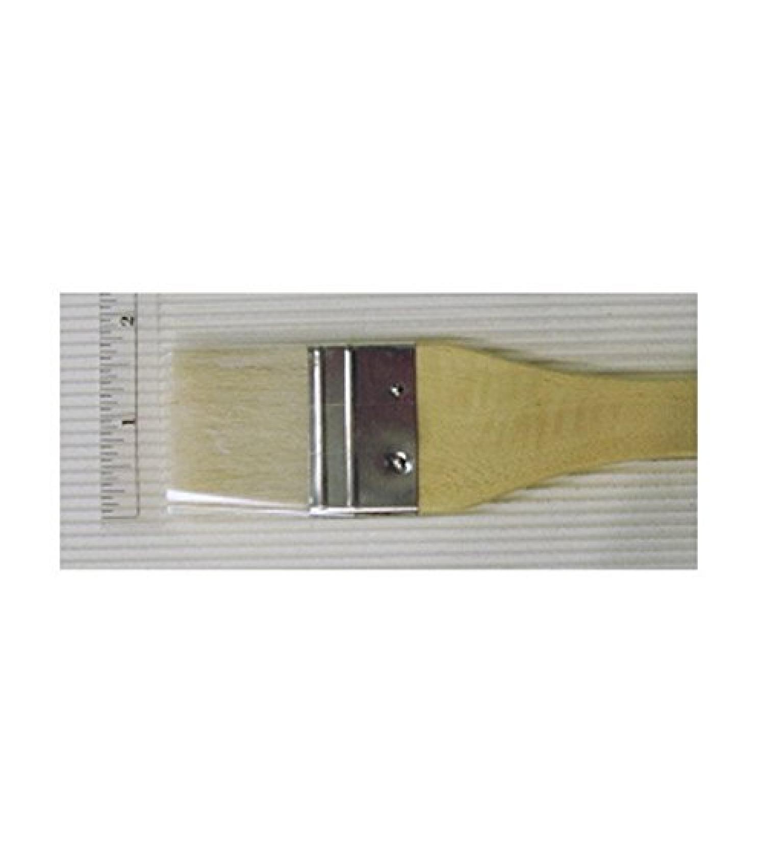 Yasutomo Hake Flat Wash Brush with Metal Ferrule  Sheep Hair Bristles  1 3/4 inch (BFC3)