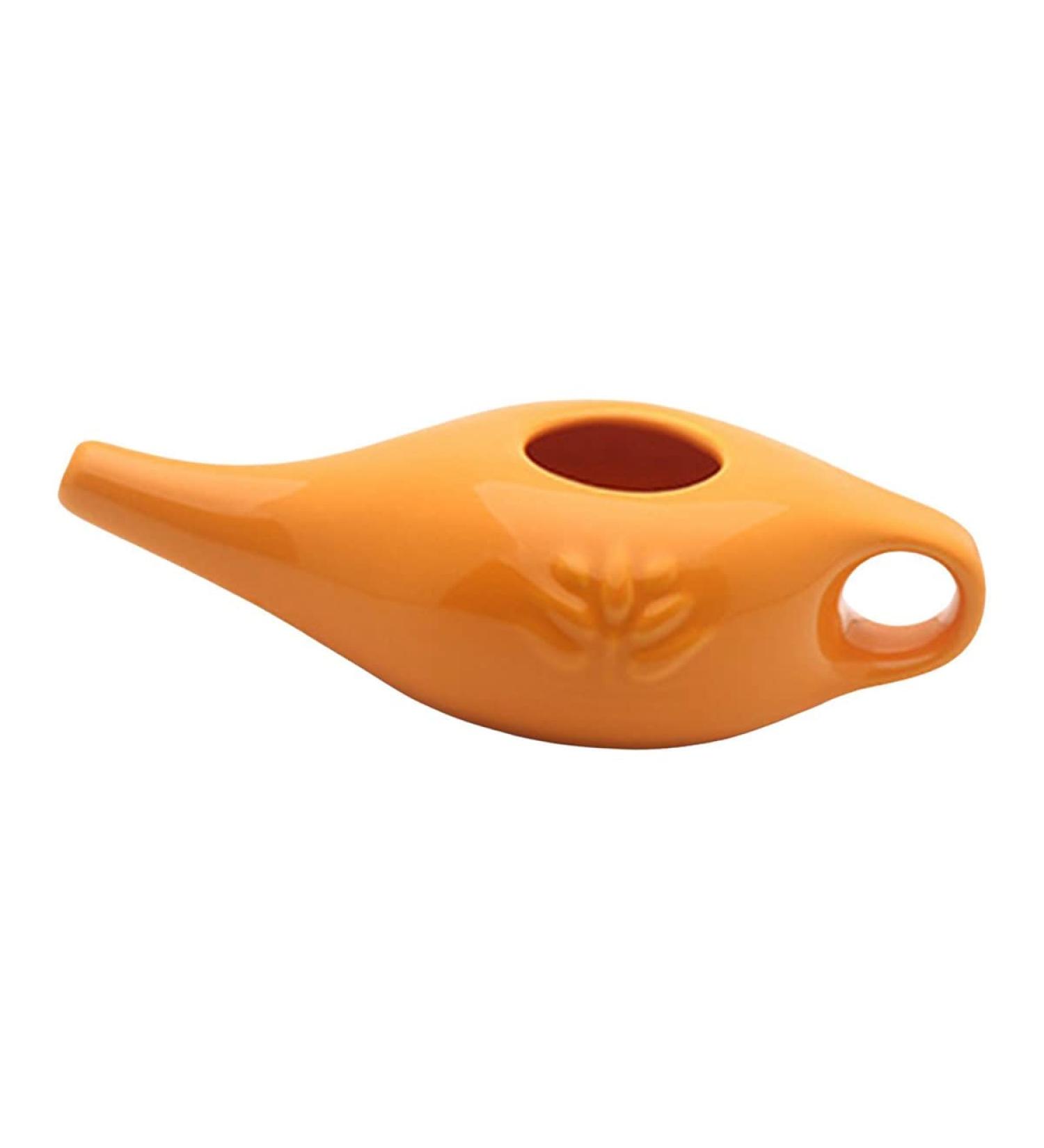uaelua 250Ml Ceramic Neti Pot Nose Cleaning Pot Leakproof Spout Pot for Nasal Rinsing Nose Washing Men and Women Orange - Buy Online on GoSupps.com