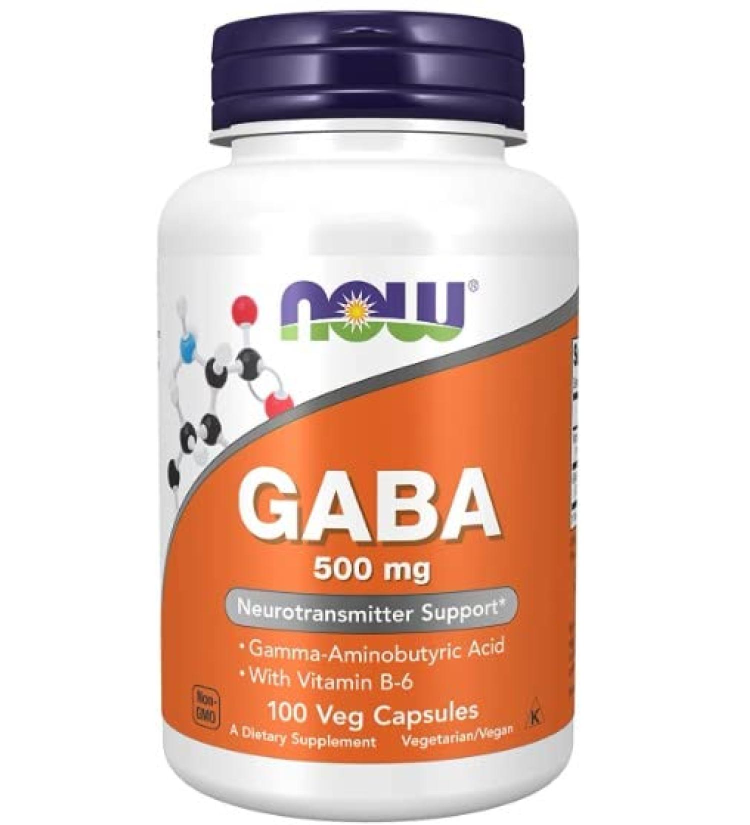 Now Foods GABA 500mg 100 Vegan Capsules Vitamin B6 - Buy Online on GoSupps.com
