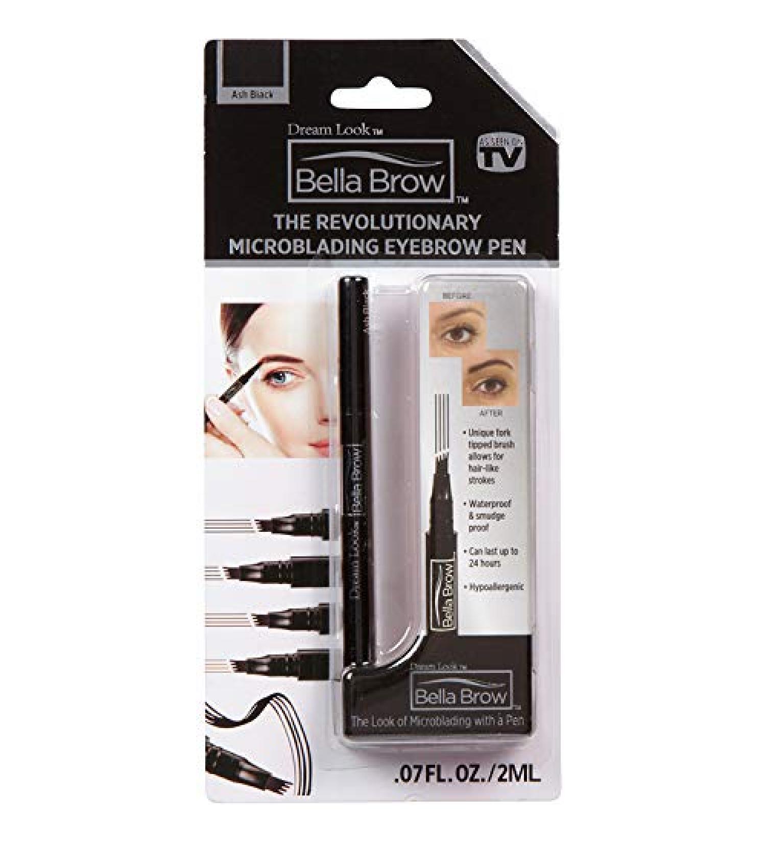 BELLA BROW By Dream Look Microblading Eyebrow Pen - Ash Black | Smudge Proof, Waterproof, Long Lasting - Buy Online on GoSupps.com