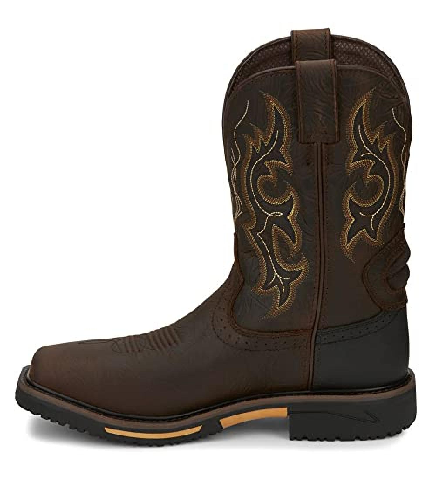 Justin Men's Joist Rustic Waterproof Western Work Boot Composite Toe - Distressed Brown (Size 12 D(M) US) - Buy Online on GoSupps.com