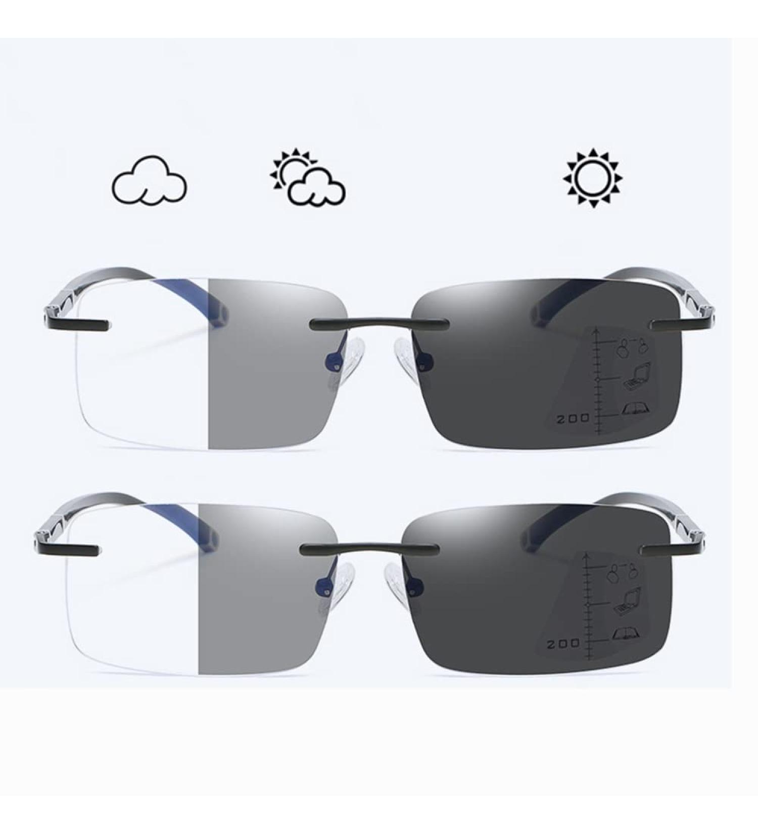 Freaze Ultralight Photochrome Rimless Reading Glasses - Unisex Titanium Multifocus Progressive Lenses (1.0 Size 3.5x) | Comfortable & Stylish International Shipping - Buy Online on GoSupps.com