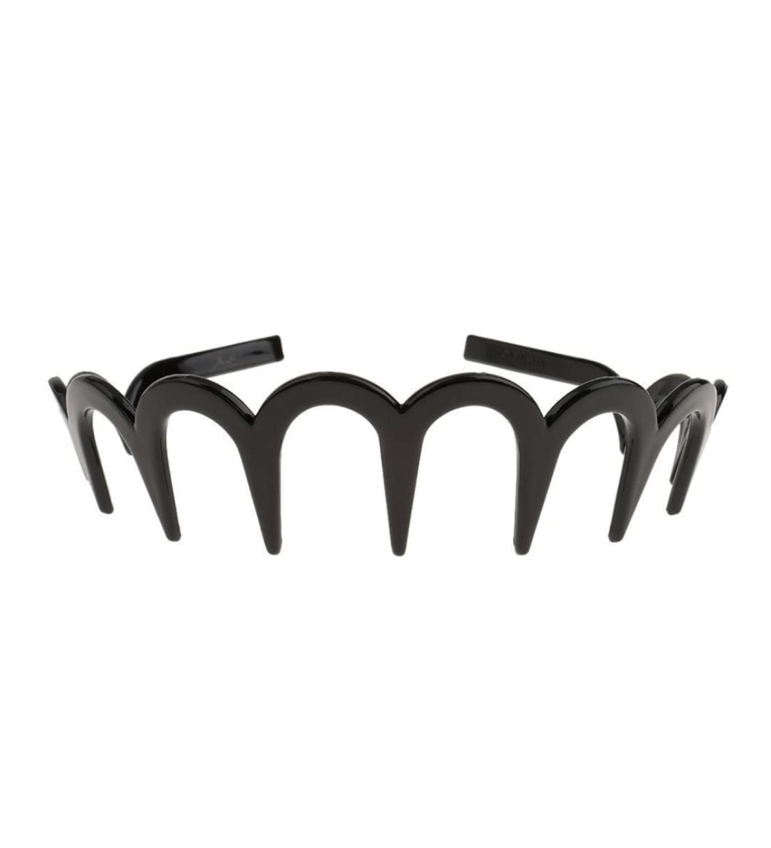 Unisex Wavy Headband Black Spring Wavy Metal Hair Band with Long Teeth Hairhoop Sports Headband Headwear Accessories Black 1pc Wavy Metal Hair Band - Buy Online on GoSupps.com