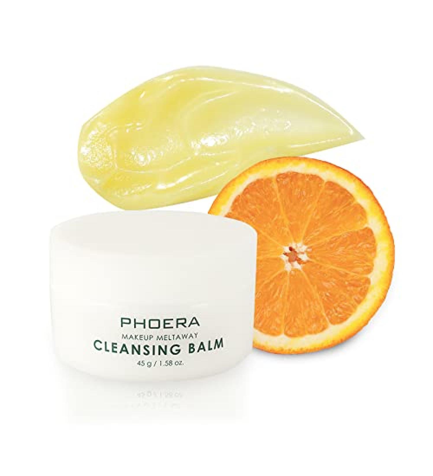 Phoera Makeup Remover Cleansing Balm with Sweet Orange Essential Oil - Gentle Makeup Meltaway (45g) | International Shipping Available - Buy Online on GoSupps.com