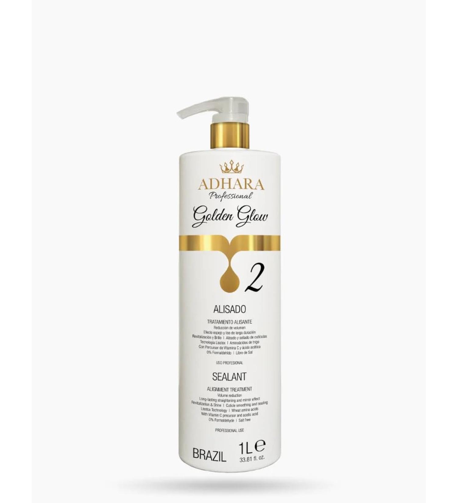 Brazilian Keratin Straightening Treatment - Adhara Professional 1L | Formol-Free Gold Smoothing Solution for All Hair Types - Buy Online on GoSupps.com