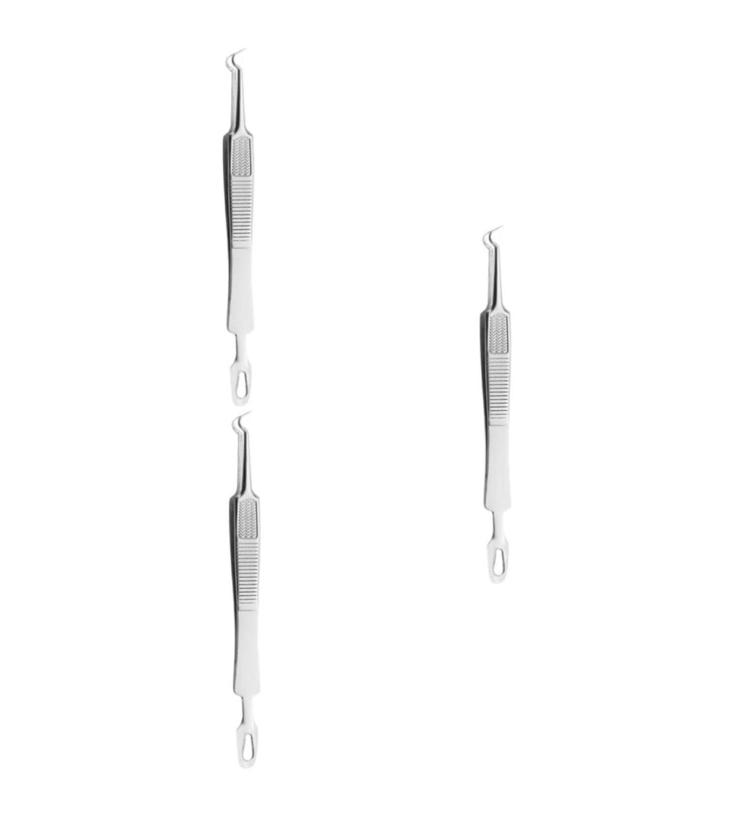 HAPINARY 9 Pcs Clip Comedone Extractor Instrument Tool Pimple Tweezers Blackhead Stainless Steel Silver - Buy Online on GoSupps.com