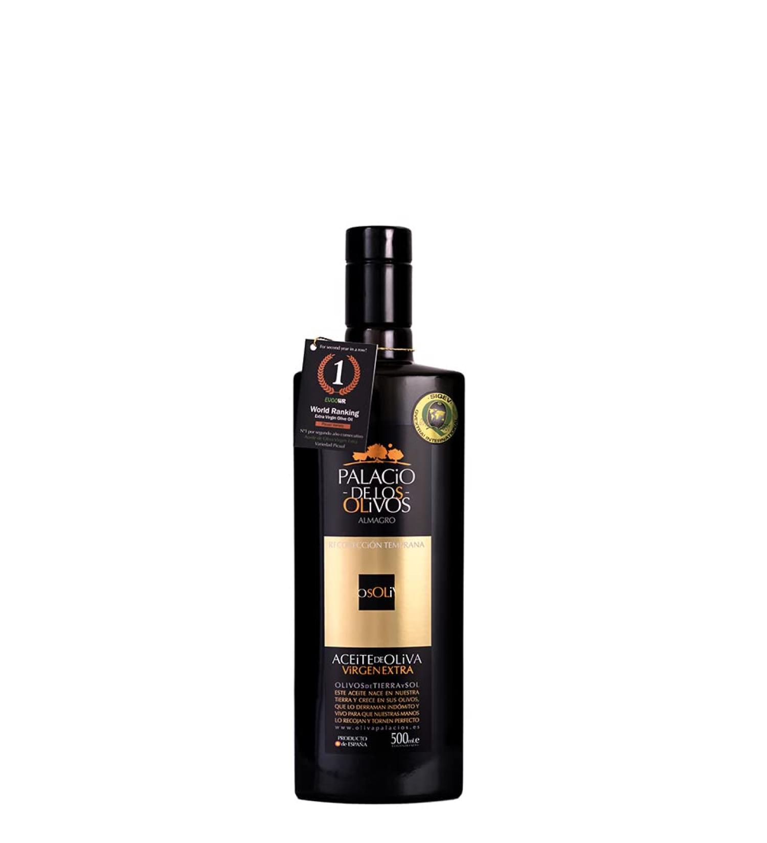Palacio de Los Olivos Extra Virgin Olive Oil Cold Pressed Picual Variety 500ml Bottle International Award Winner Produced in Spain - Buy Online on GoSupps.com